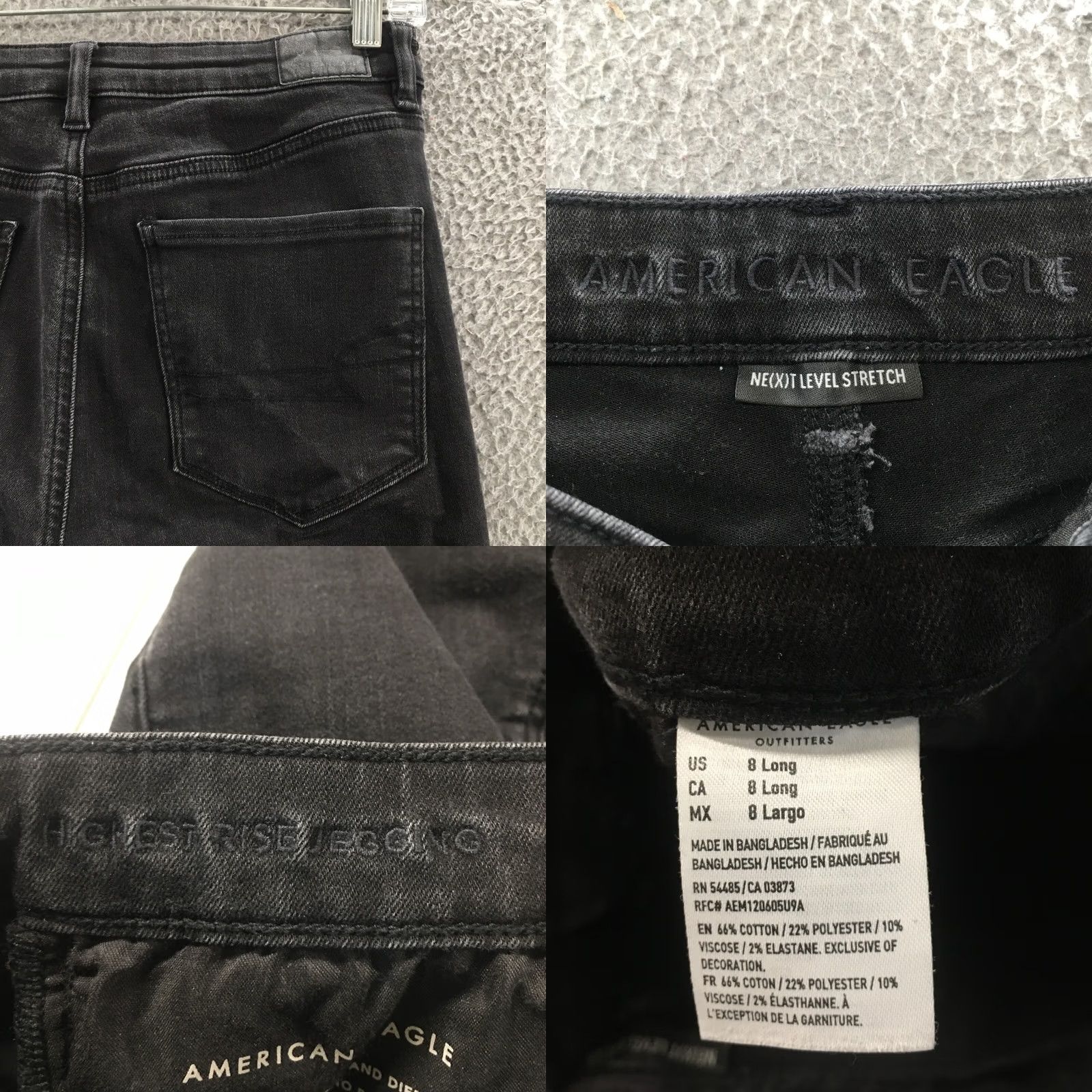 American Eagle Outfitters American Eagle Highest Rise Jegging Jeans Womens 8L Black Denim Size 30" / US 8 / IT 44 - 9 Thumbnail