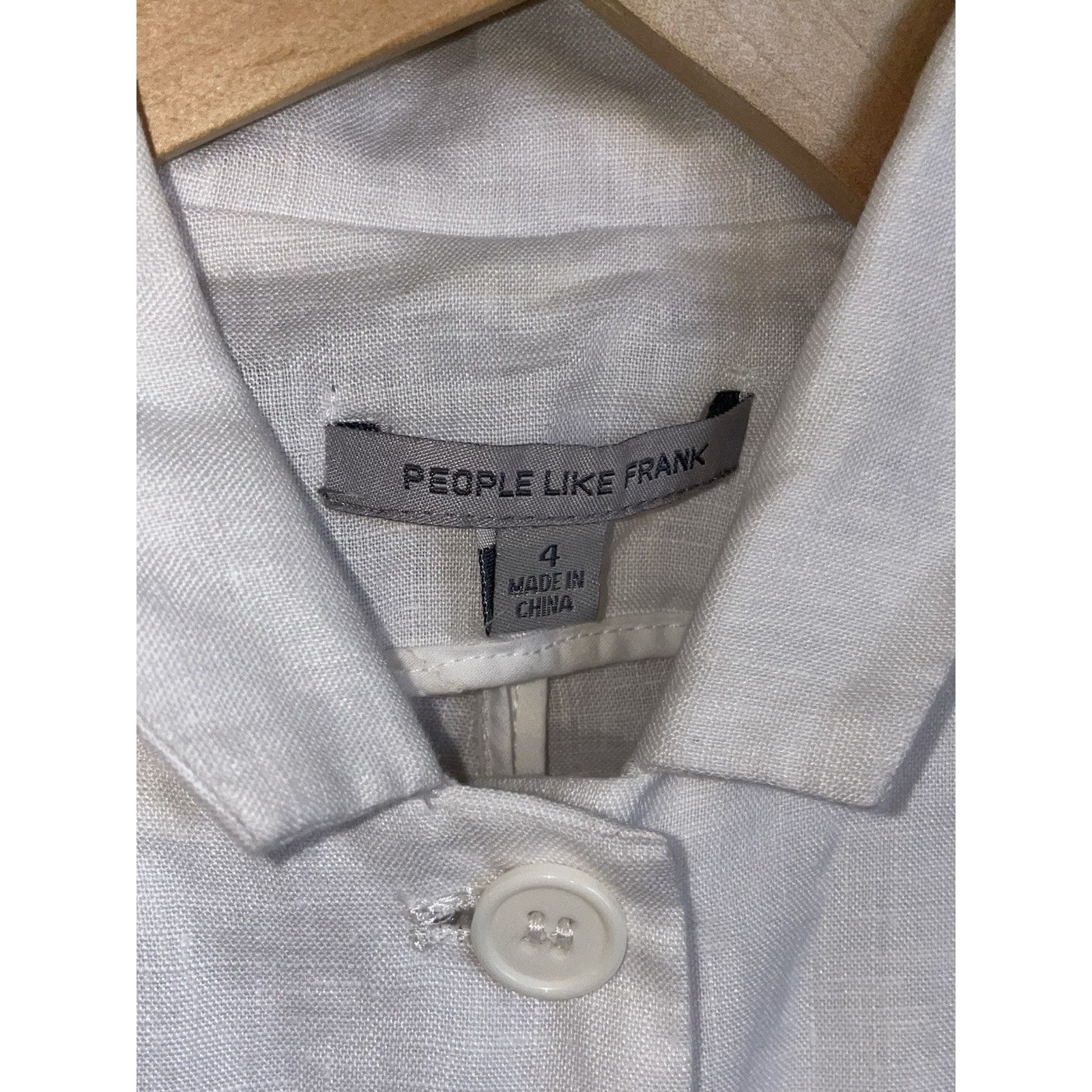 Free People People Like Frank Free People White Linen Blazer Jacket SM Size S / US 4 / IT 40 - 3 Thumbnail