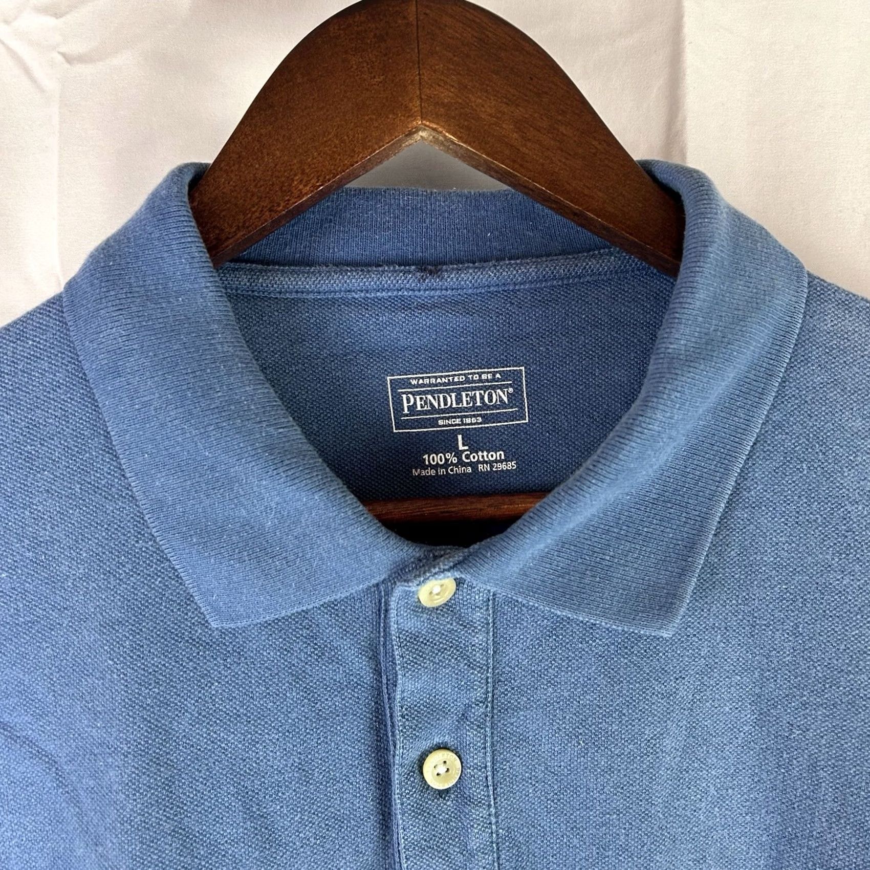 Pendleton Pendleton Polo Shirt Mens Large Blue Short Sleeve Casual Cotton Polo Men L Blue Regular Knit Slimming All Seasons Golf Preppy Vintage No Size US L / EU 52-54 / 3 - 3 Thumbnail