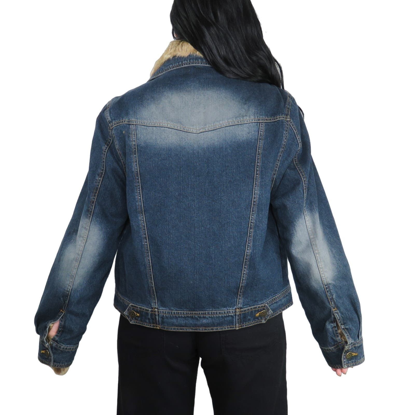 Vintage 1990s Vintage Rabbit Fur Jean Jacket Denim Jacket Large Size L / US 10 / IT 46 - 5 Thumbnail