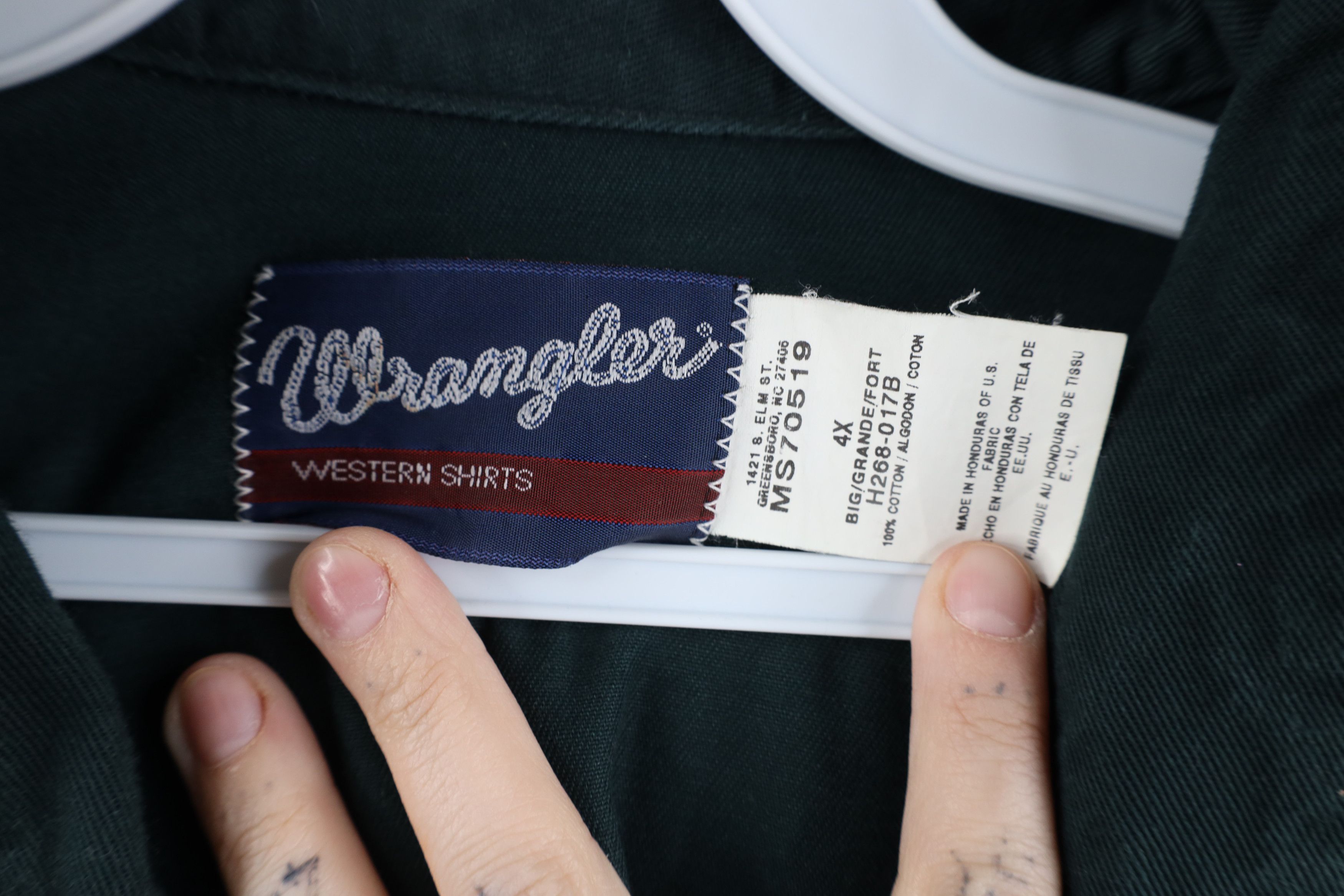 Vintage × Wrangler Vintage 90s Wrangler Heavyweight Button Shirt Dark Green Size US XXL / EU 58 / 5 - 9 Thumbnail