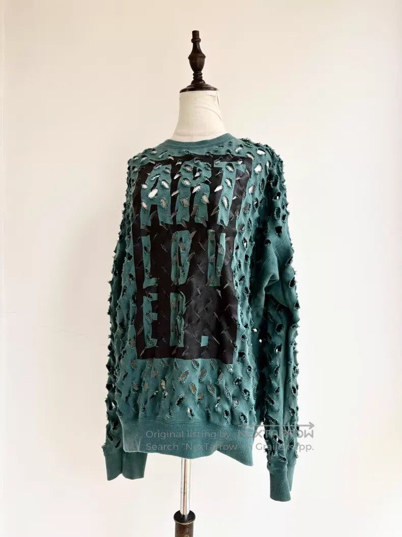 Vivienne Westwood Vivienne Westwood Green lace-up letter graffiti sweater Size M / US 6-8 / IT 42-44 - 5 Thumbnail