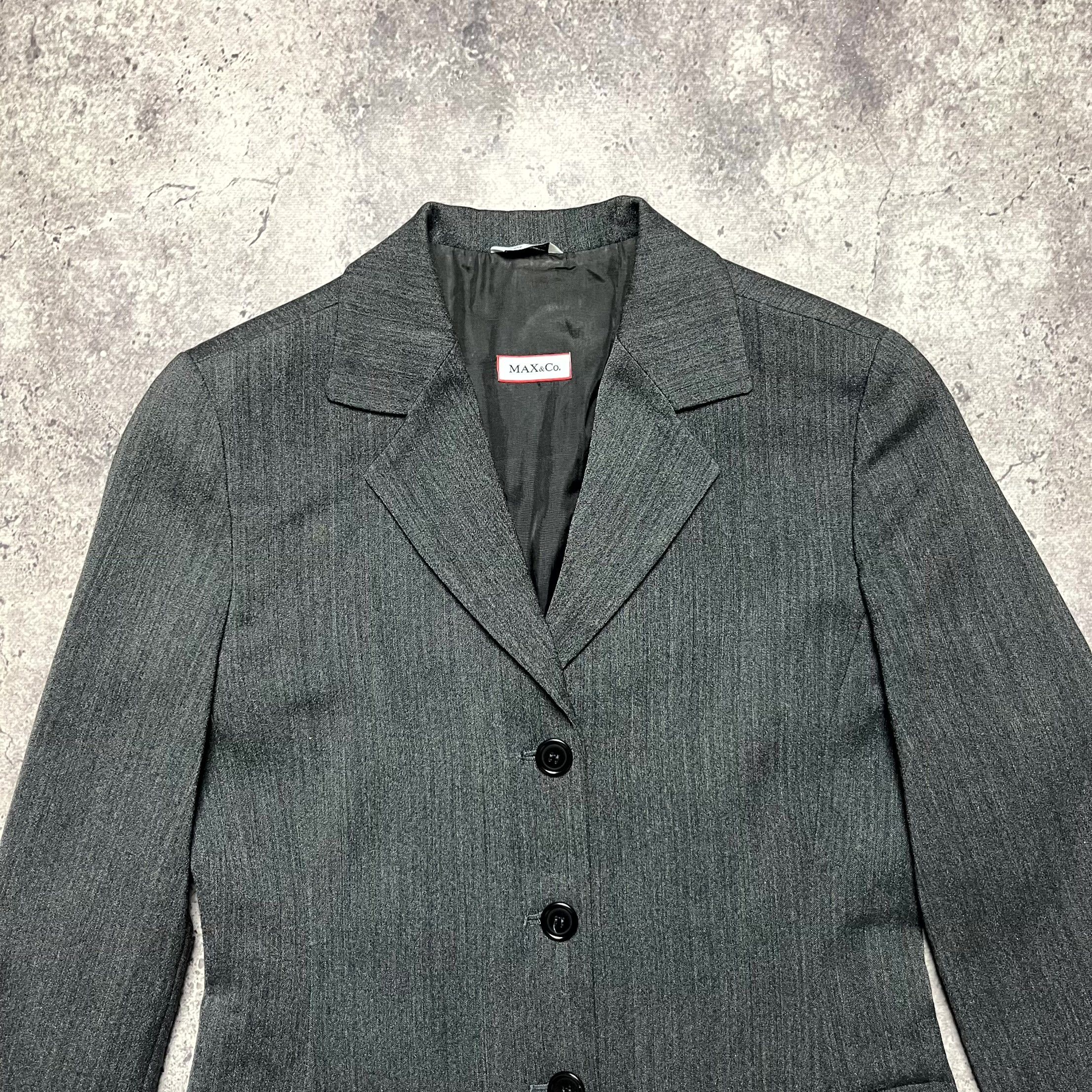 MAX&Co. Max Mara Gray Suit Blazer Pants Wool Blend IT38 US6 Size XS / US 0-2 / IT 36-38 - 10 Thumbnail