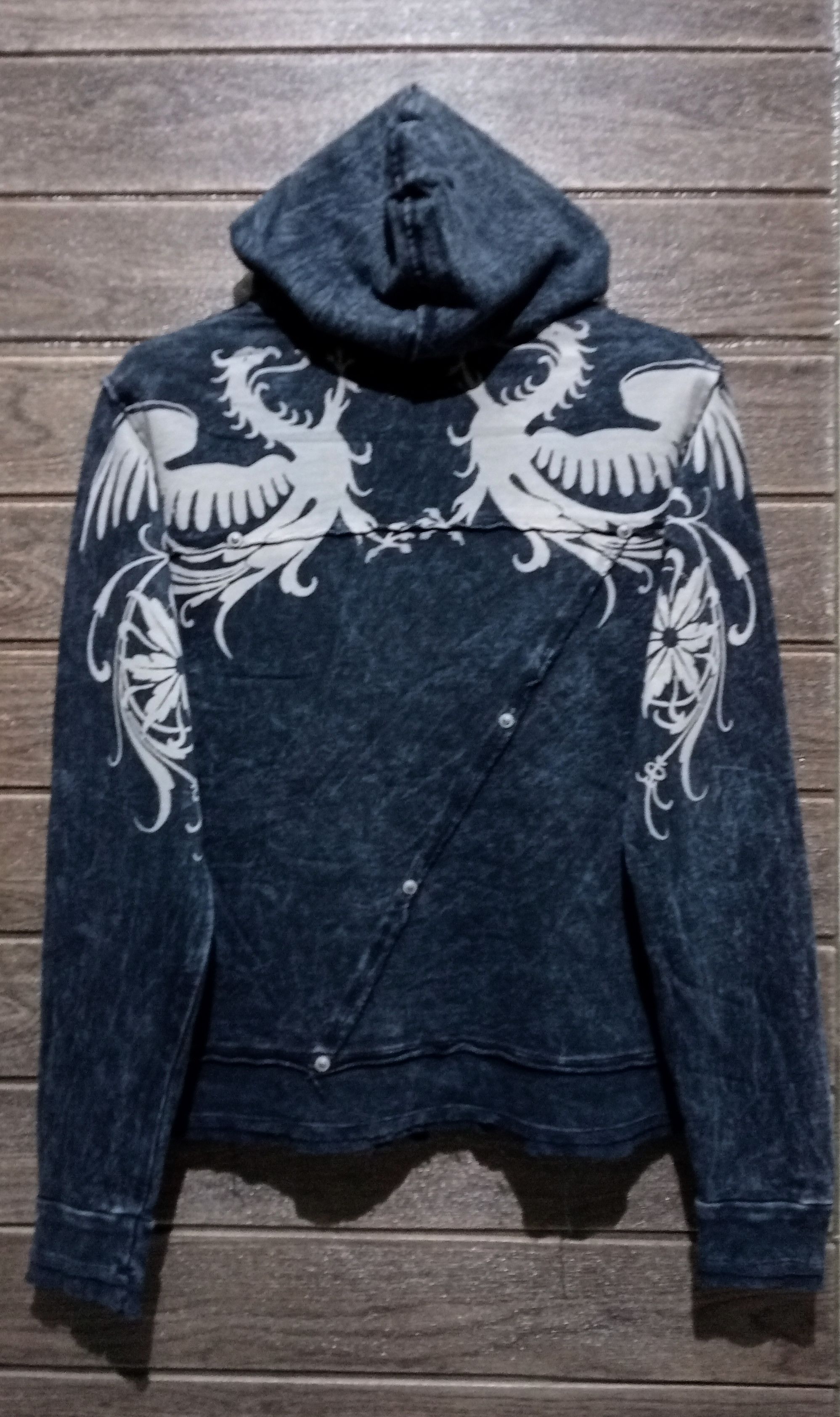 Vintage Vintage Punk Division E Distressed Design Hoodie Made in USA Size US S / EU 44-46 / 1 - 1 Thumbnail