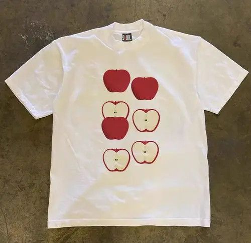 VIBE Apple print casual vintage cotton t-shirt Size US L / EU 52-54 / 3 - 3 Thumbnail