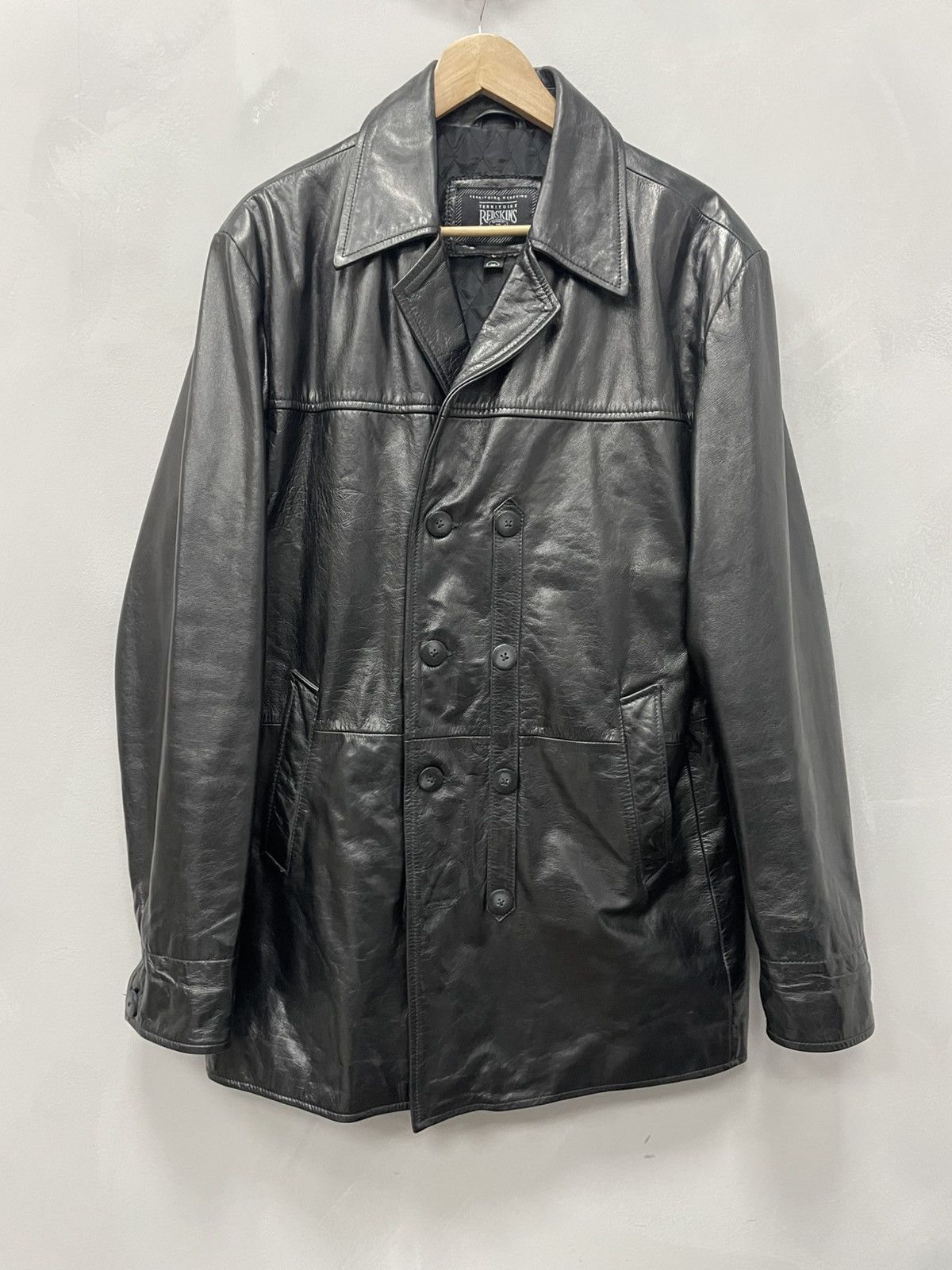 Japanese Brand × Vintage VINTAGE LEATHER LONG COAT REDSKINS BUTTOM TRENCH COAT Size US M / EU 48-50 / 2 - 1 Thumbnail