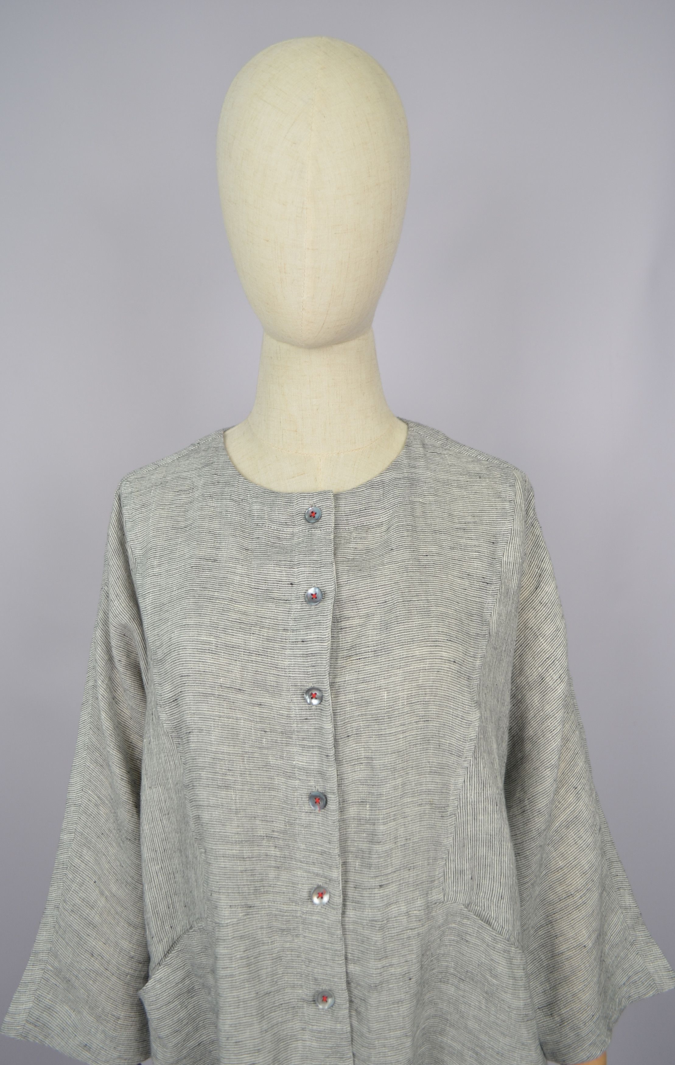 Designer × Sahara Club Sahara Striped Striped Tunic Shirt Linen Size S-M Oversize Size S / US 4 / IT 40 - 2 Thumbnail