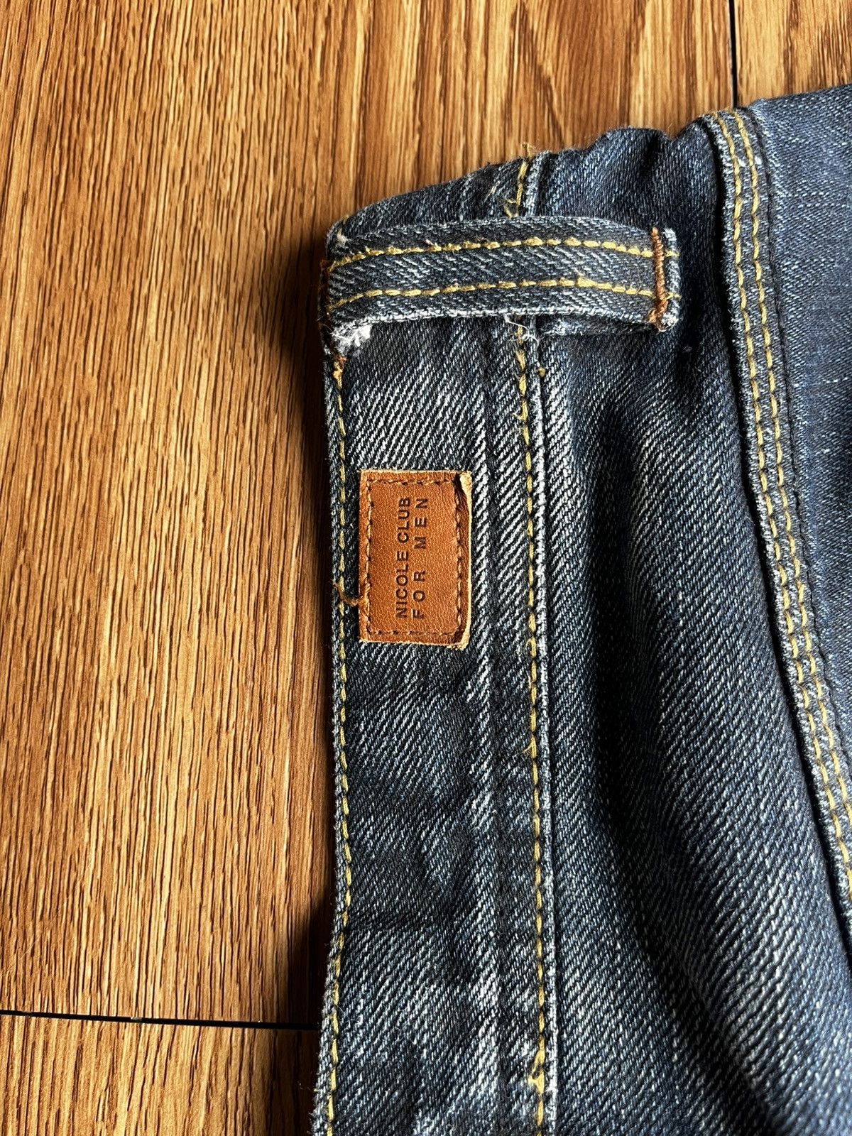 Nicole Club Nicole Club For Men Acid Wash Claw Mark Slim Flare Denim Size US 31 - 13 Thumbnail