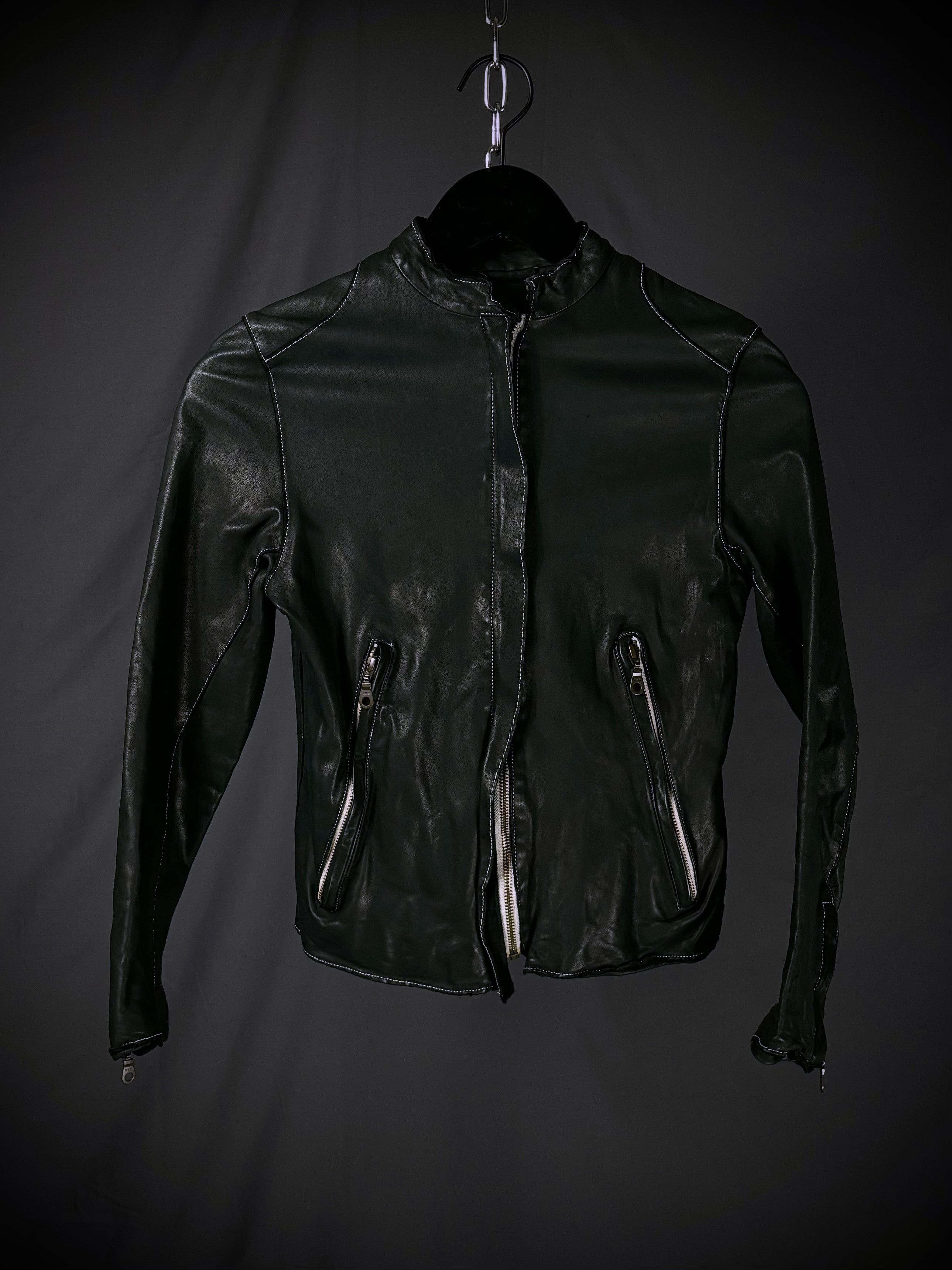 Japanese Brand Sisii Contrast Stitch Washable Leather Jacket Size XXS / US 00 / IT 34 - 1 Thumbnail