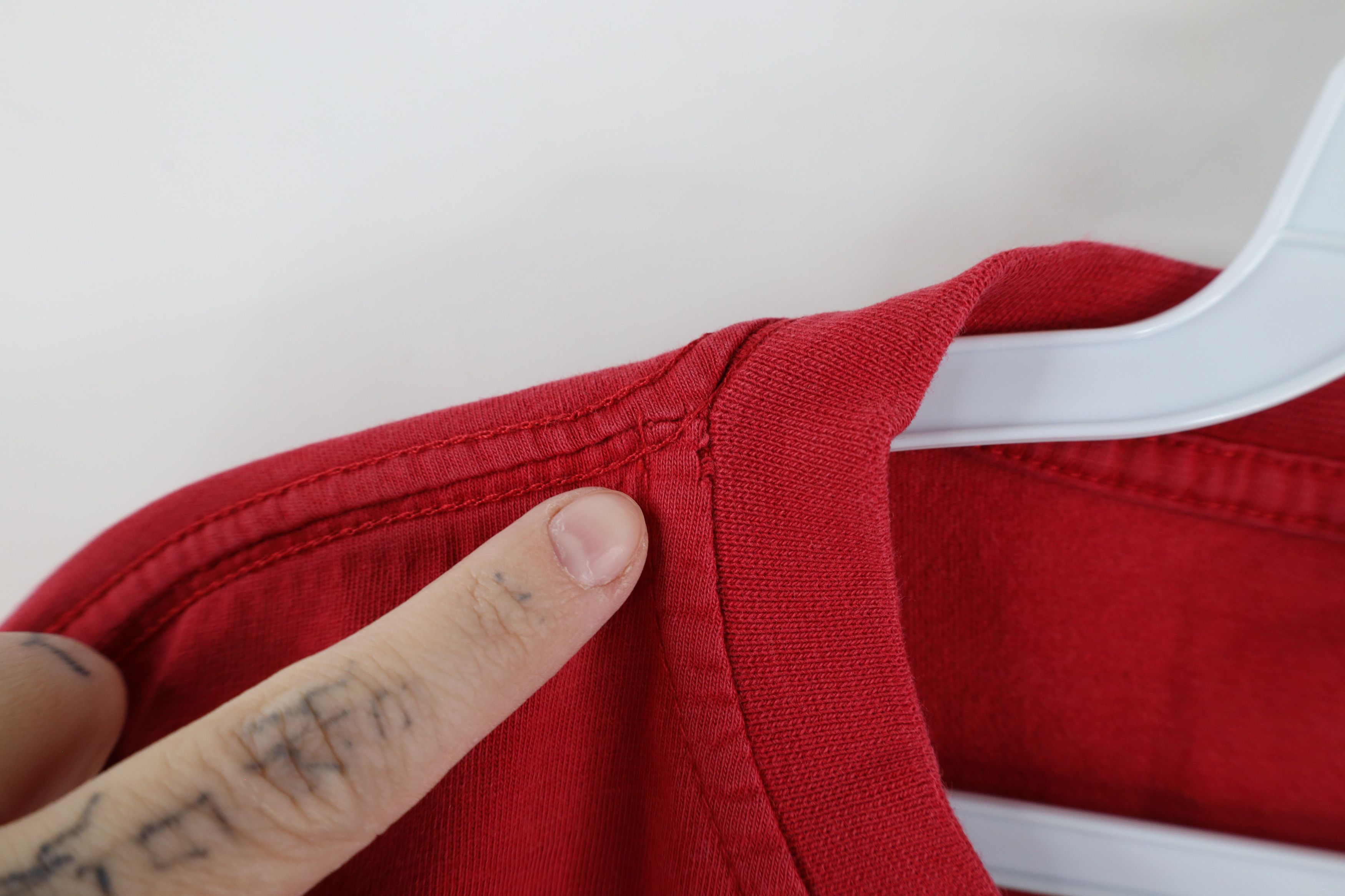 Vintage Vintage 90s Streetwear Blank Heavyweight Pocket T-Shirt Red Size US XXL / EU 58 / 5 - 7 Thumbnail