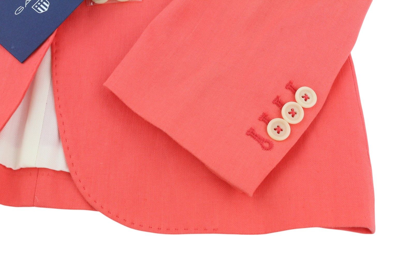 Gant EU34 Coral Linen Blend Notch Lapel Single-Breasted 85175 Size XS / US 0-2 / IT 36-38 - 6 Thumbnail