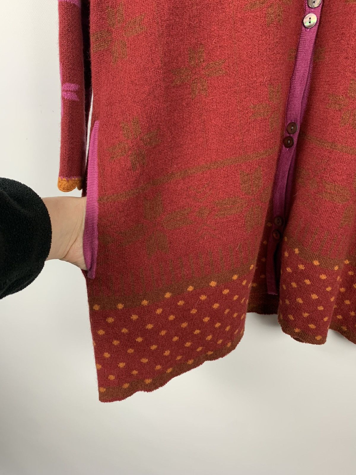 Gudrun Sjoden Gudrun Sjoden Winter Pattern Wool Long Cardigan Sweater Red Size M / US 6-8 / IT 42-44 - 4 Thumbnail
