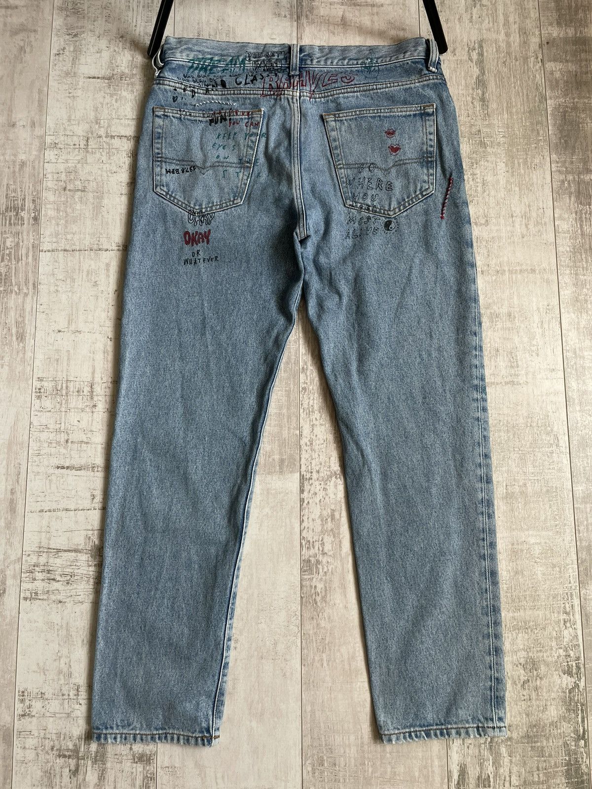 Diesel Diesel Mharky Denim Jeans Y2K Art Printed RARE Size US 32 / EU 48 - 2 Thumbnail