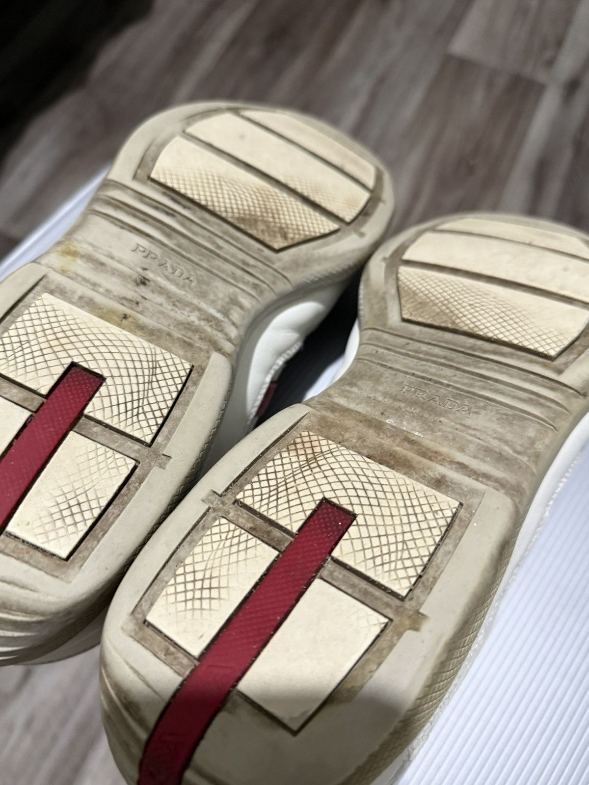 Prada PRADA AMERICAS CUP LEATHER SNEAKERS MEN’S SHOES WHITE 4E1298 Size US 9 / EU 42 - 14 Thumbnail