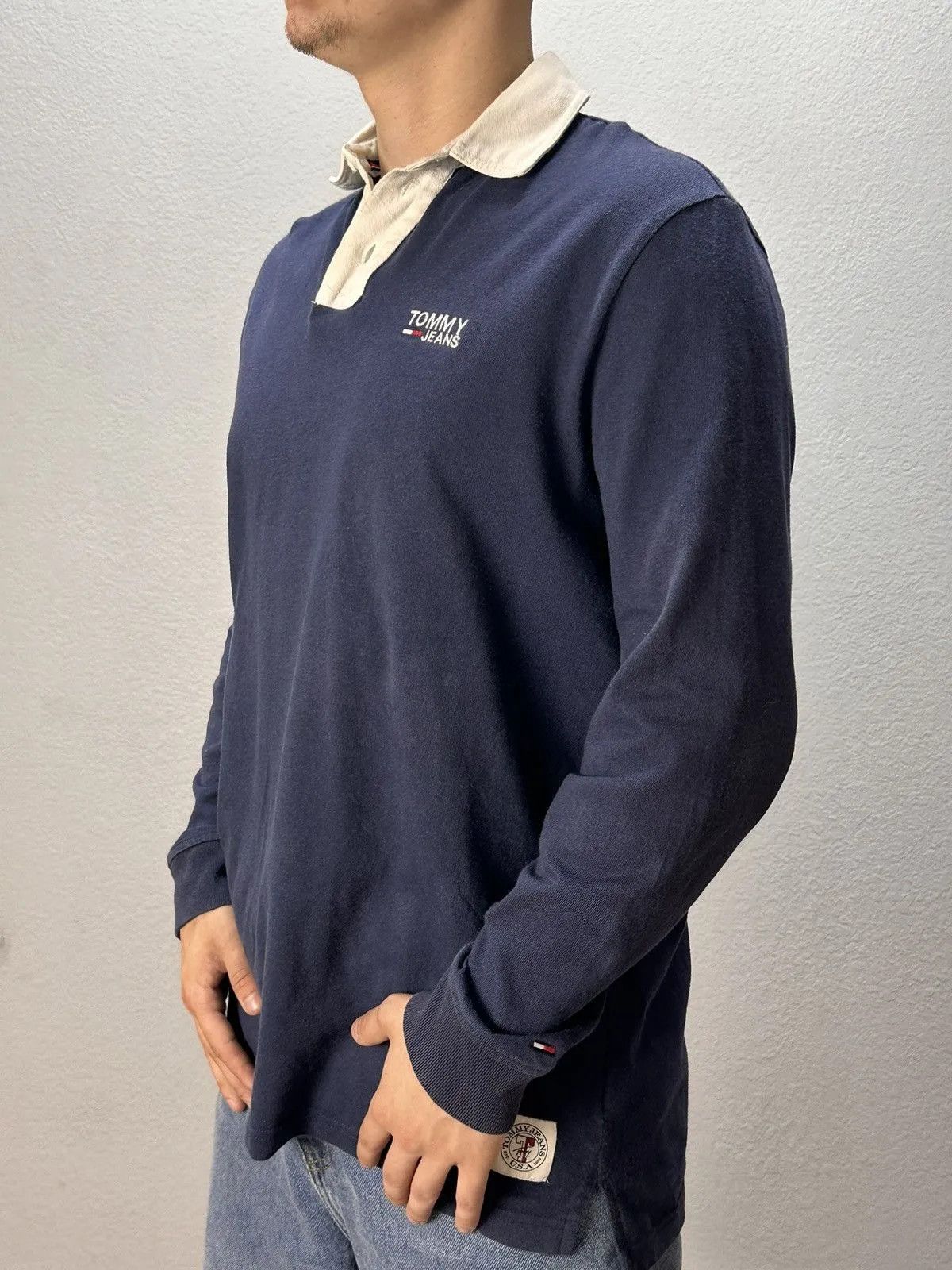 Nike Vintage Tommy Hilfiger Rugby Polo Long Sleeve Y2K Shir Size US S / EU 44-46 / 1 - 1 Thumbnail