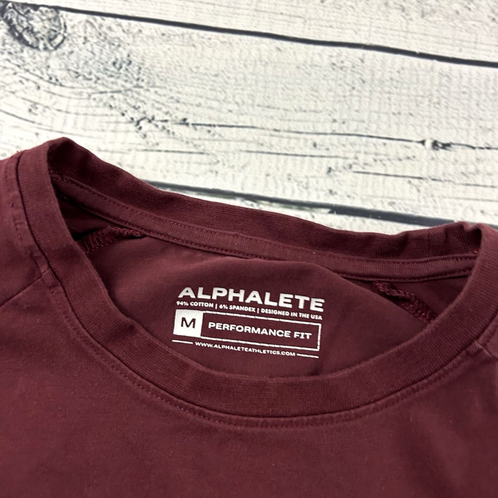 Vintage Alphalete T-Shirt Short Sleeve Men's Medium Maroon Red Shirt 90s Womens Mens Size US M / EU 48-50 / 2 - 2 Thumbnail