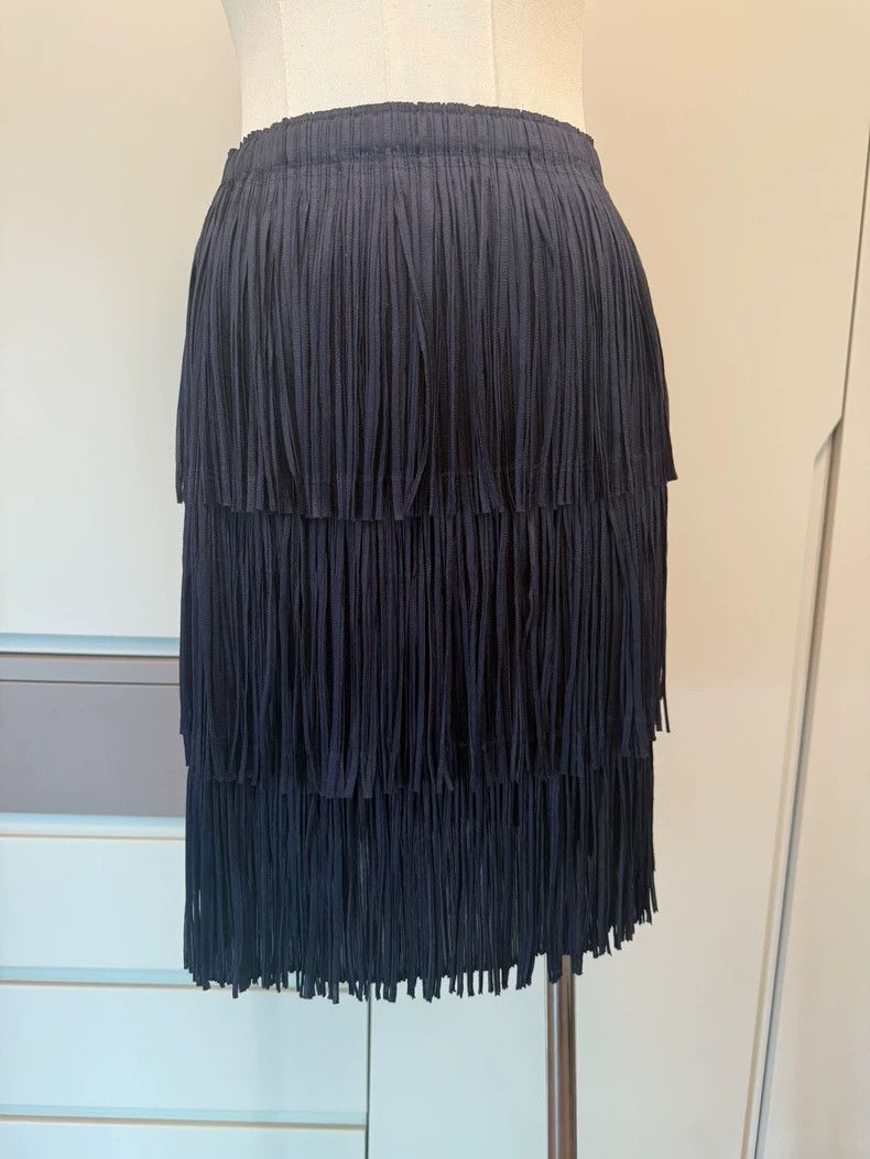 Issey Miyake Issey Miyake size:3 Black fringed skirt Size 42" / US 20 - 1 Thumbnail