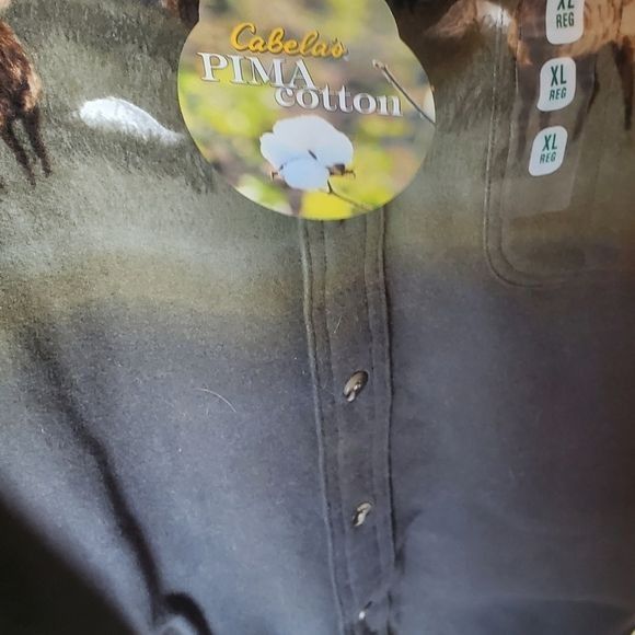 Other Cabela's Y2K Pima Cotton Flannel Grey Elk Printed Chamois LS Size US XL / EU 56 / 4 - 4 Thumbnail