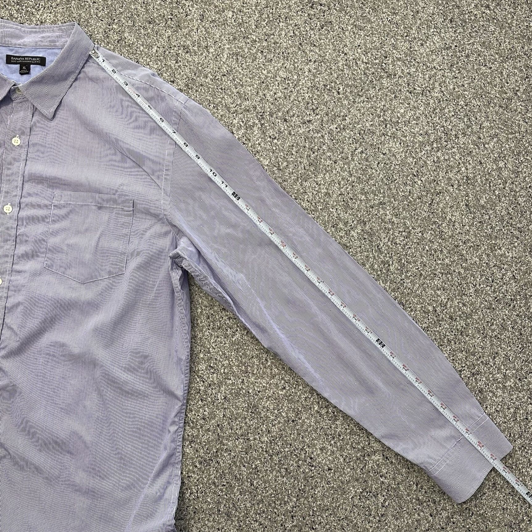 Banana Republic Banana Republic Button-Up Shirt Mens XL Striped Purple Cotton Classic Fit Long Sleeve Button-Down Shirt Size US XL / EU 56 / 4 - 6 Thumbnail