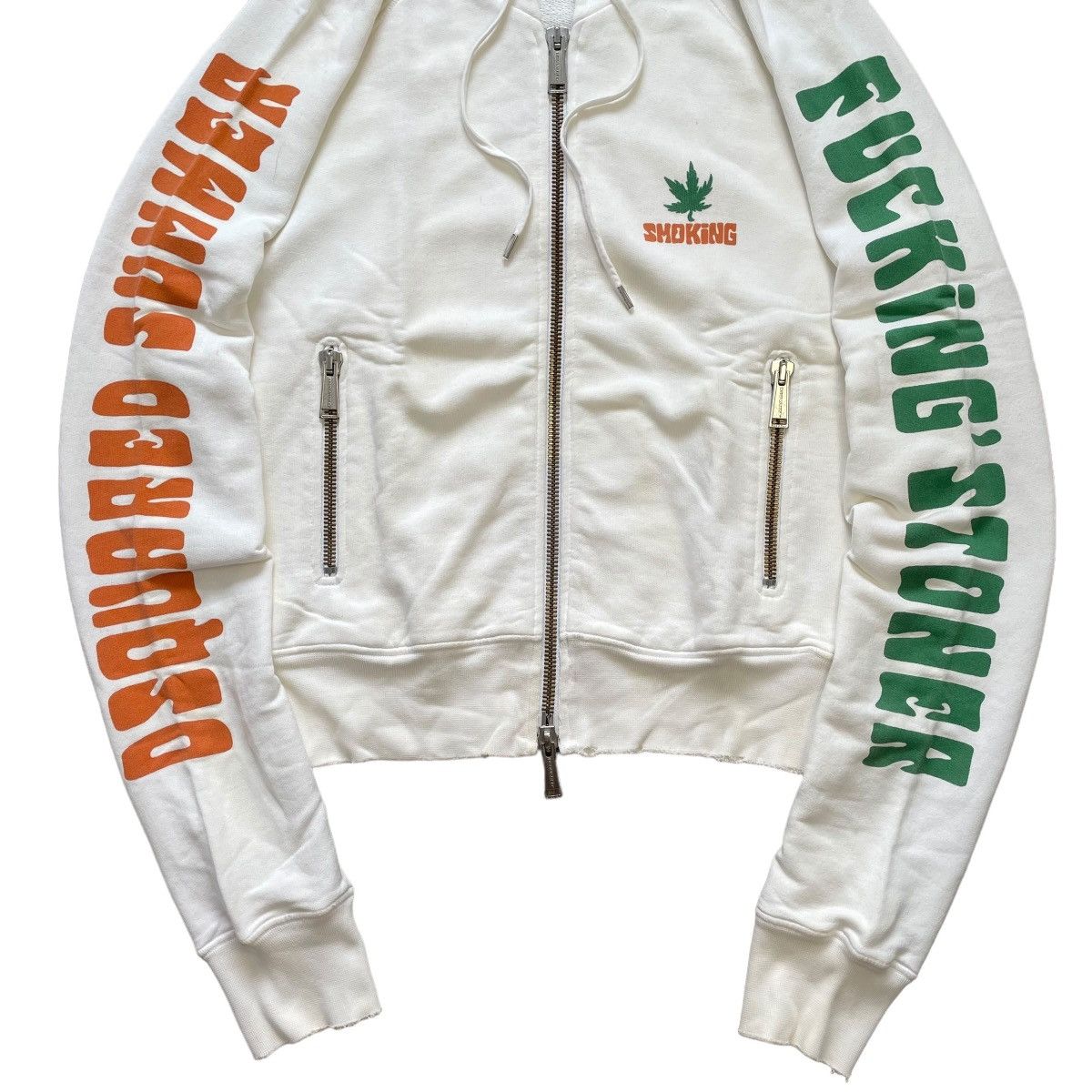 Dsquared2 × Vintage VINTAGE 2005 DSQUARED2 SUMMER FUCKING STONER ZIPPER HOODIE Size S / US 4 / IT 40 - 2 Thumbnail