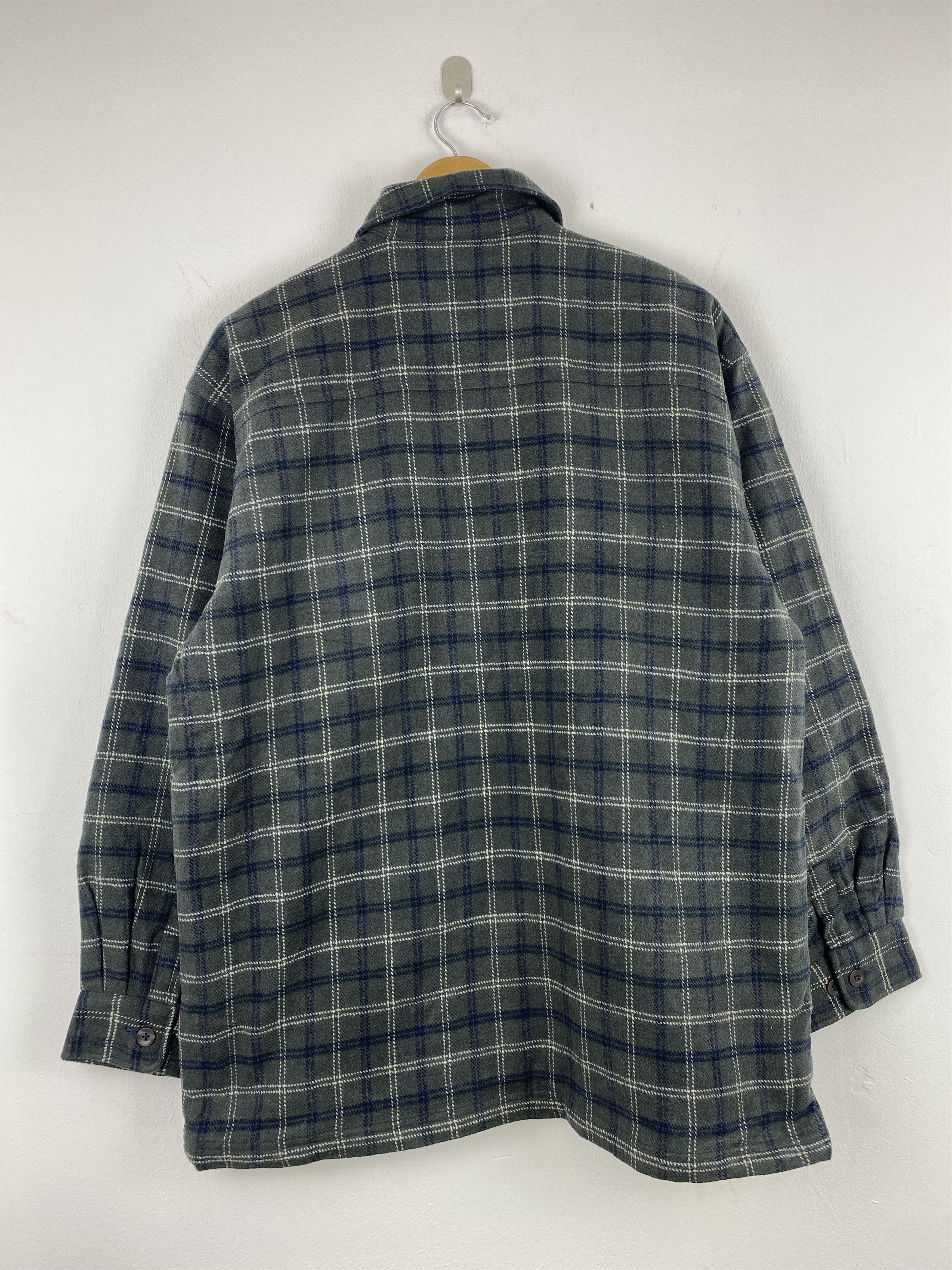 Other Vintage 80s Black bass Plaid Wool Flannel Jacket J1988 Size US L / EU 52-54 / 3 - 3 Thumbnail