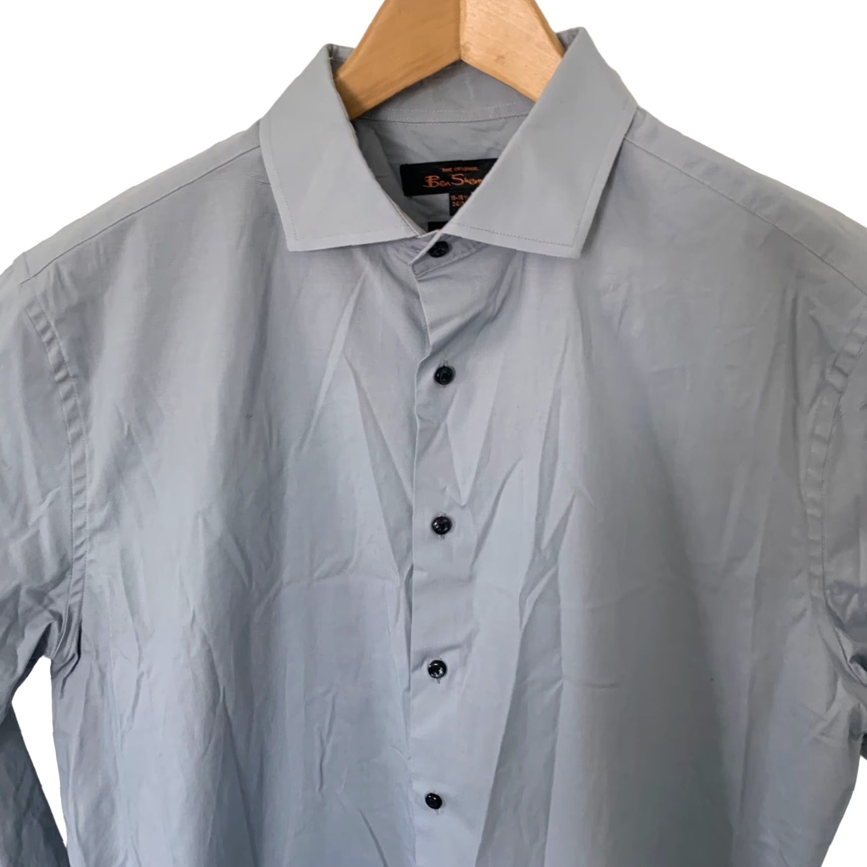 Ben Sherman BEN SHERMAN Shirt Mens L 16-16.5 34/35 Stretch Dress Gray Size 42R - 2 Thumbnail