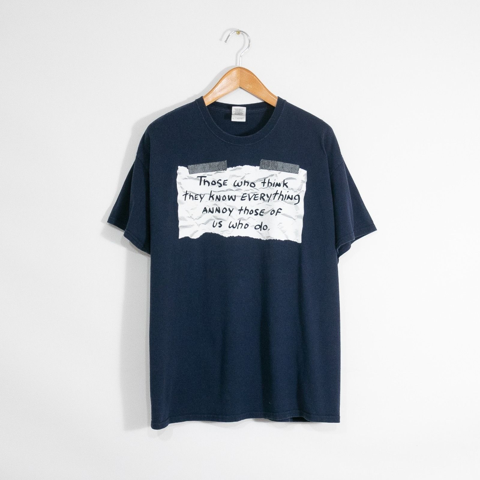 Vintage Vintage Y2K Funny Know It All Humor T Shirt Mens XL - Distre Size US XL / EU 56 / 4 - 1 Thumbnail