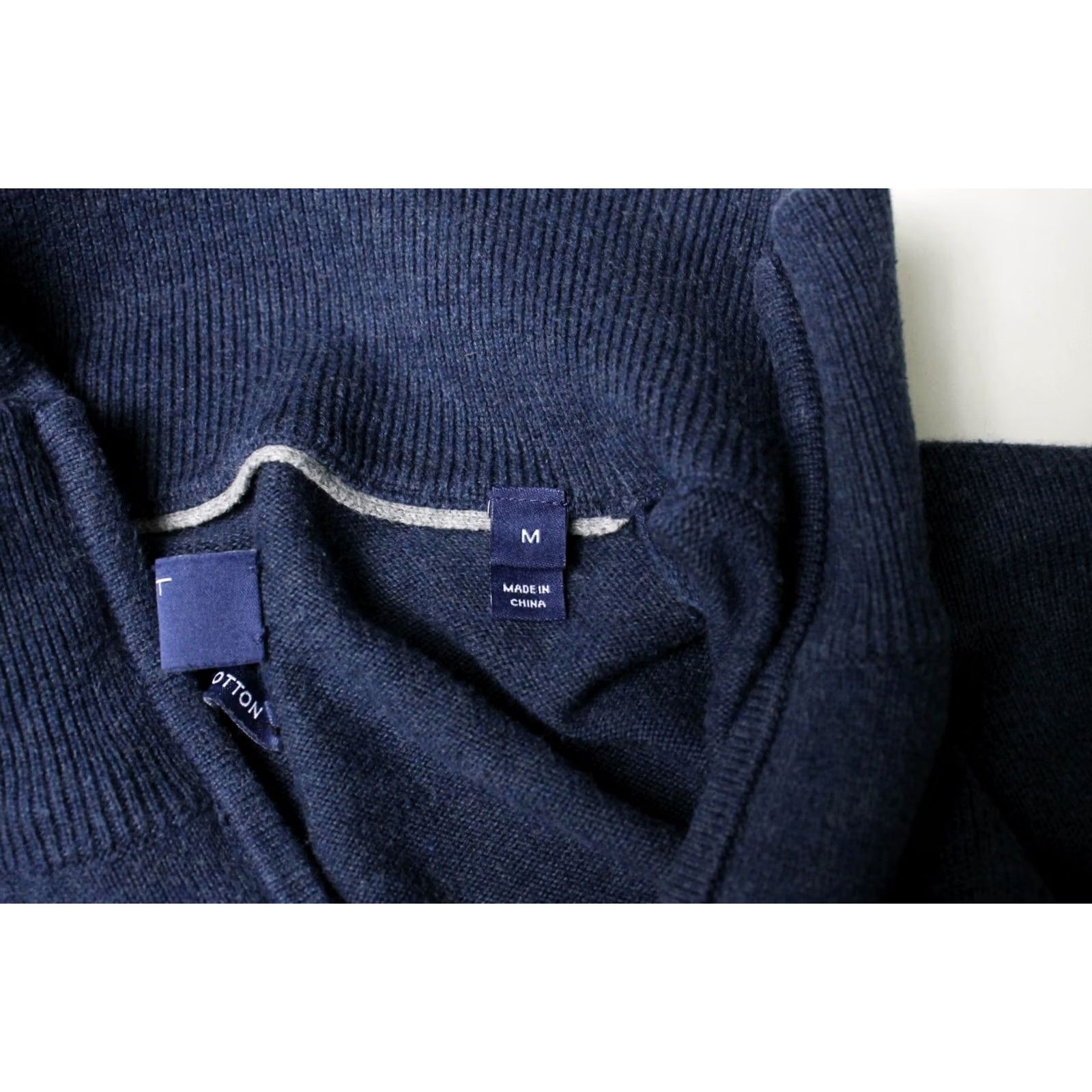 Gant GANT Premium Cotton Jumper Men MEDIUM Pullover Half Zip Melange Blue Size US M / EU 48-50 / 2 - 7 Thumbnail