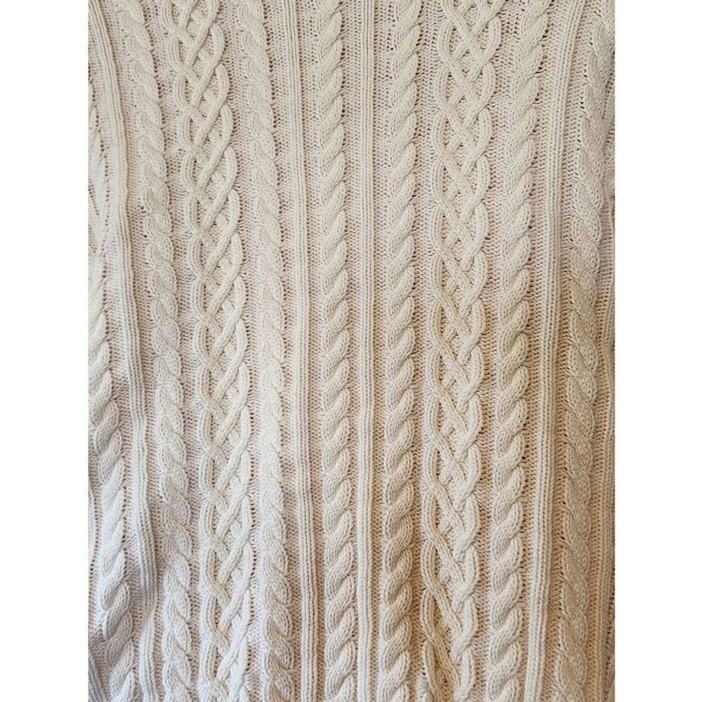 Chaps Chaps White Ribbed Fuzzy Sweater Size XL / US 12-14 / IT 48-50 - 5 Thumbnail