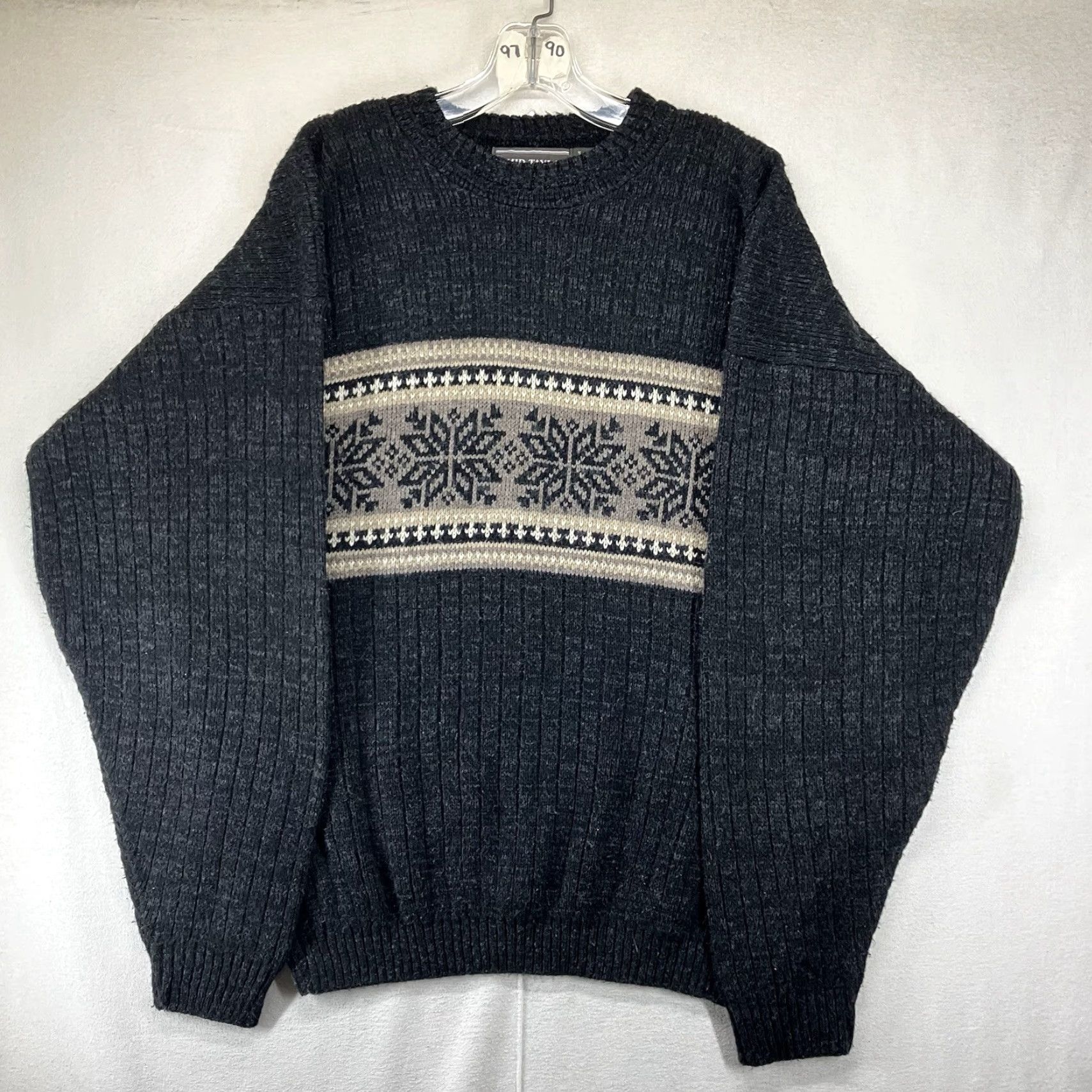 Vintage VINTAGE David Taylor Sweater Mens LT TALL Fair Isle Knit Pullover Black Crew Neck Long Sleeve 90s USA Pullover Jumper Knit Casual Size US L / EU 52-54 / 3 - 2 Thumbnail