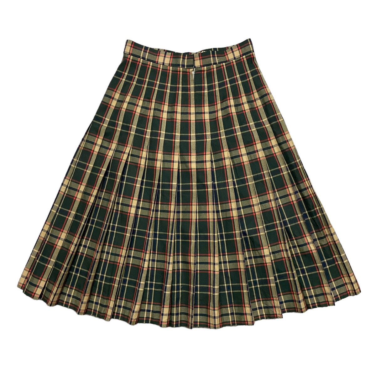 image of Vintage Daks London Checkers Midi Skirt in Green, Women's (Size 23)