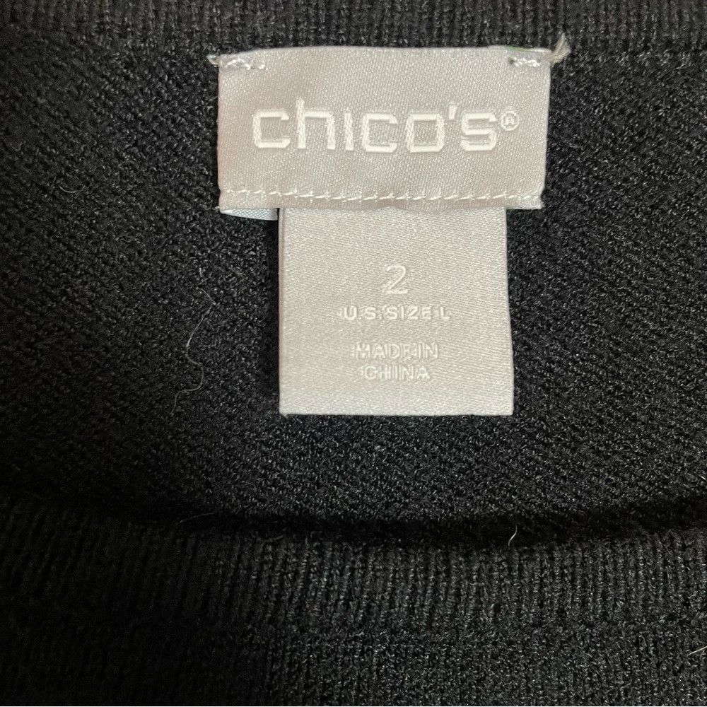 Chicos Chico's Black Textured Pullover With Sequin Sleeves Size 2 Size L / US 10 / IT 46 - 7 Thumbnail
