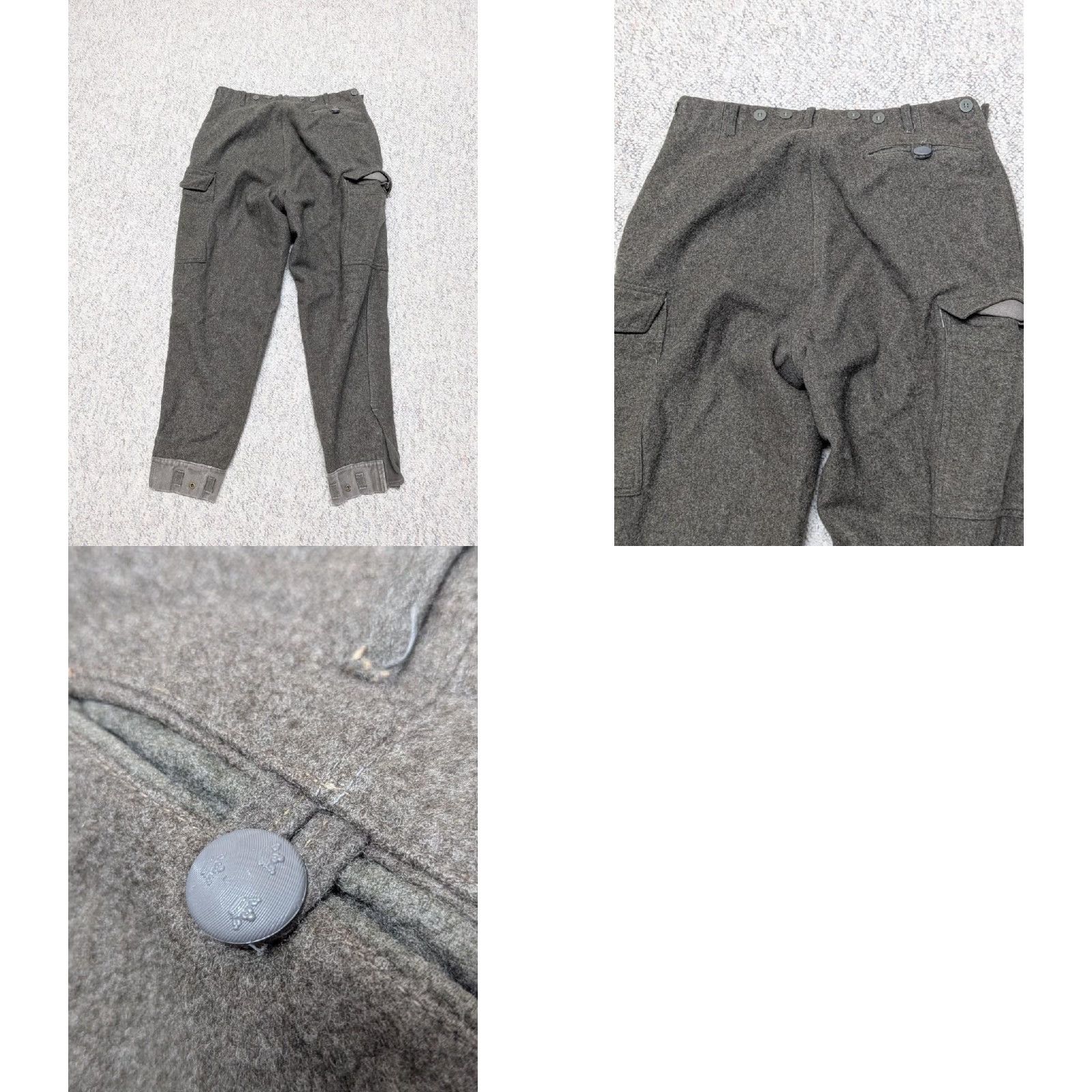 Vintage VINTAGE swedish WWII army pants WOOL military green C-48 sweden CARGO Size US 30 / EU 46 - 8 Thumbnail