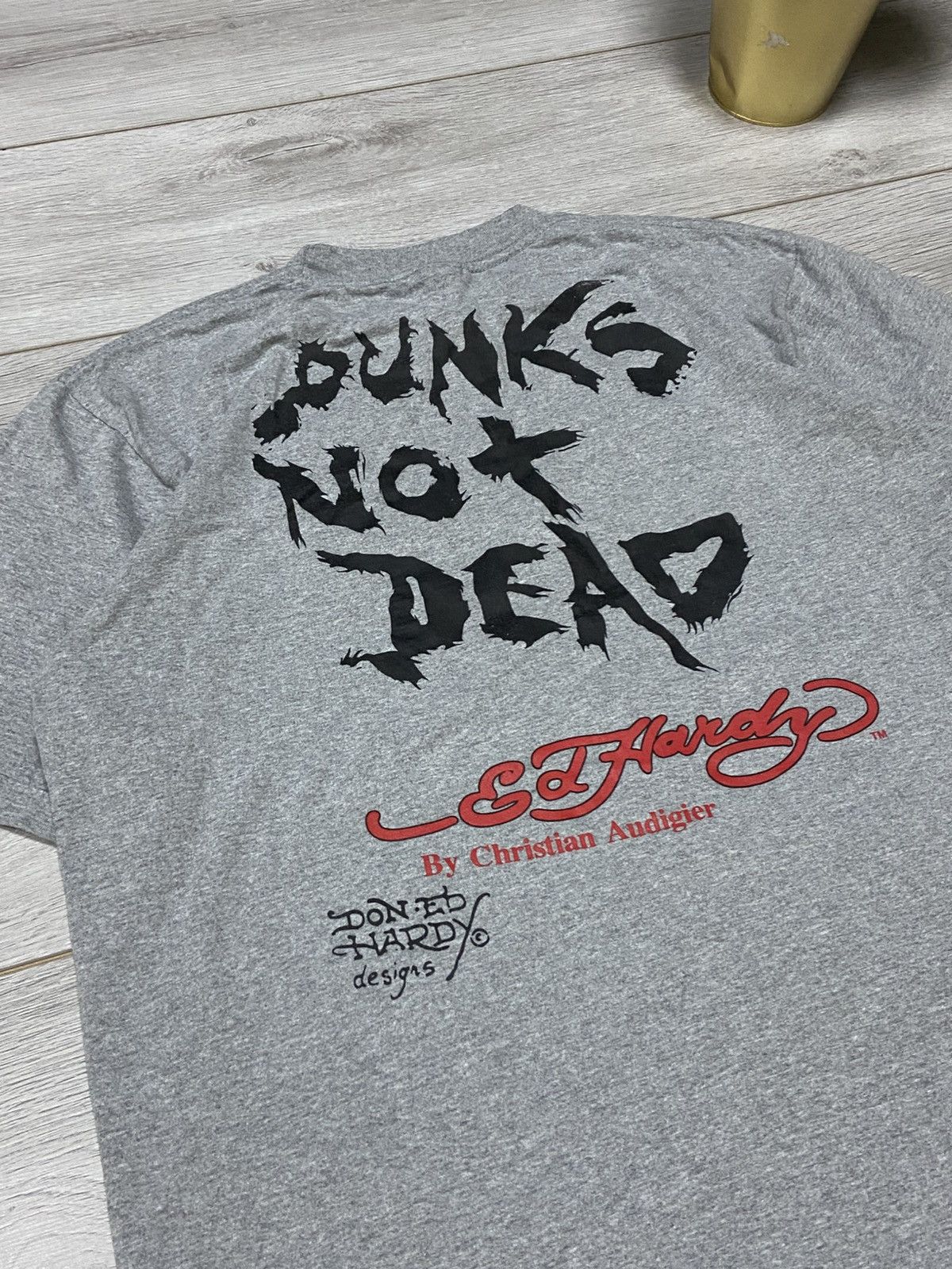 Ed Hardy Ed Hardy Destroy skull 💀 Punks not dead 90s vintage t-shirts Size US L / EU 52-54 / 3 - 8 Thumbnail