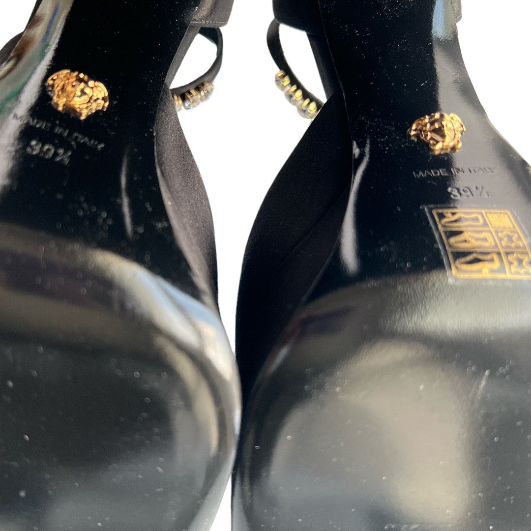 Versace VERSACE Black Satin Embellishments Pump Shoes, IT39.5/US9 Size US 9.5 / IT 39.5 - 14 Thumbnail