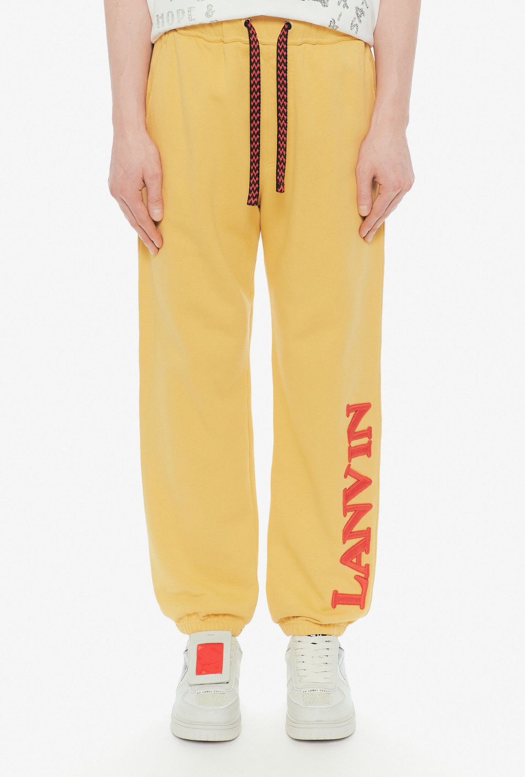 Last Size Lanvin x Future Logo Embroidered Cotton Trackpants