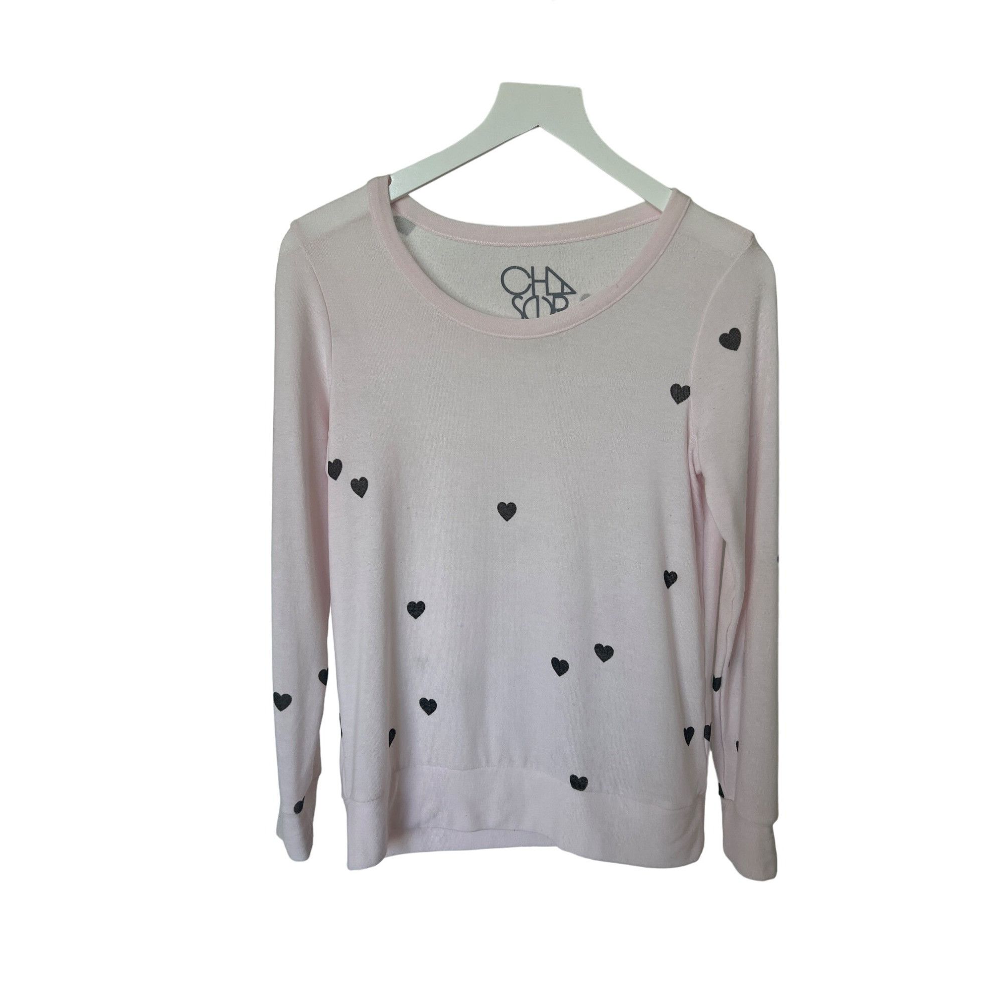 Chaser Brand Chaser Tiny Hearts Lightweight Sweatshirt Pearl Pink Size S / US 4 / IT 40 - 4 Thumbnail