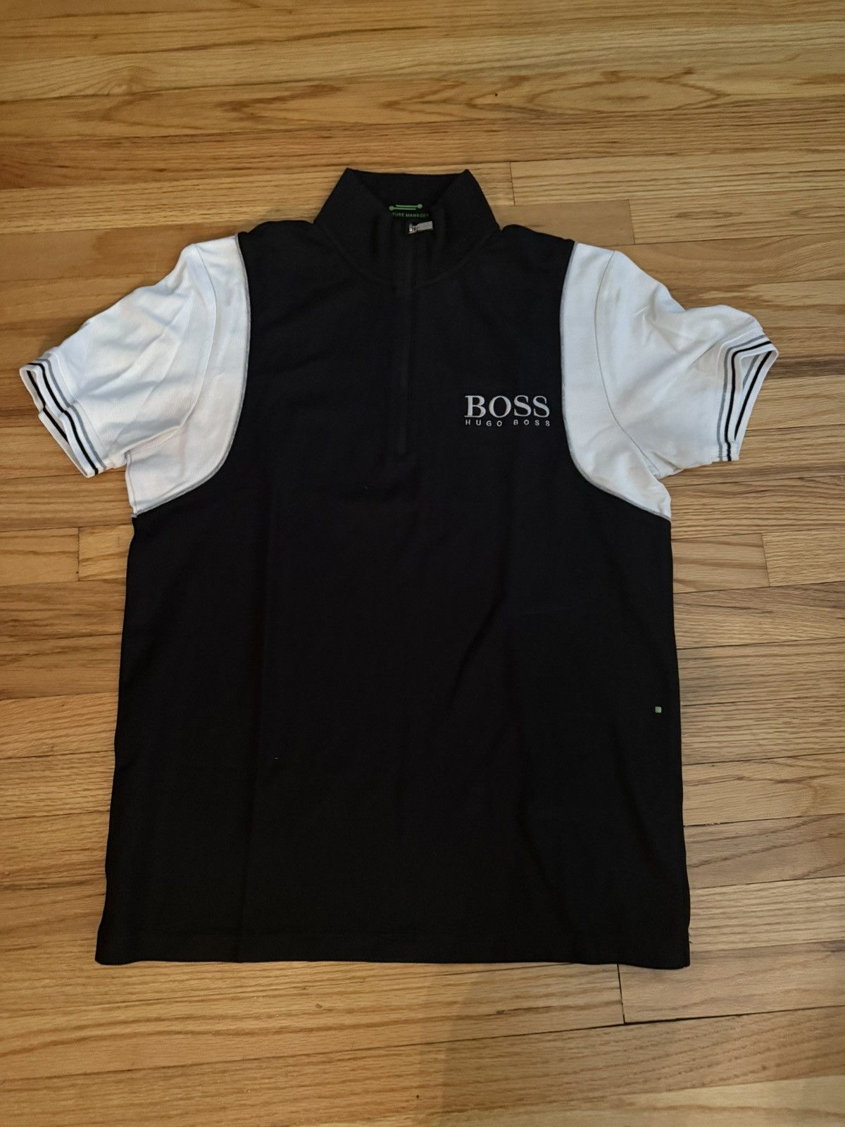 Hugo Boss Hugo Boss Green Label Half-Zip Polo Shirt Black/White Size US M / EU 48-50 / 2 - 1 Thumbnail