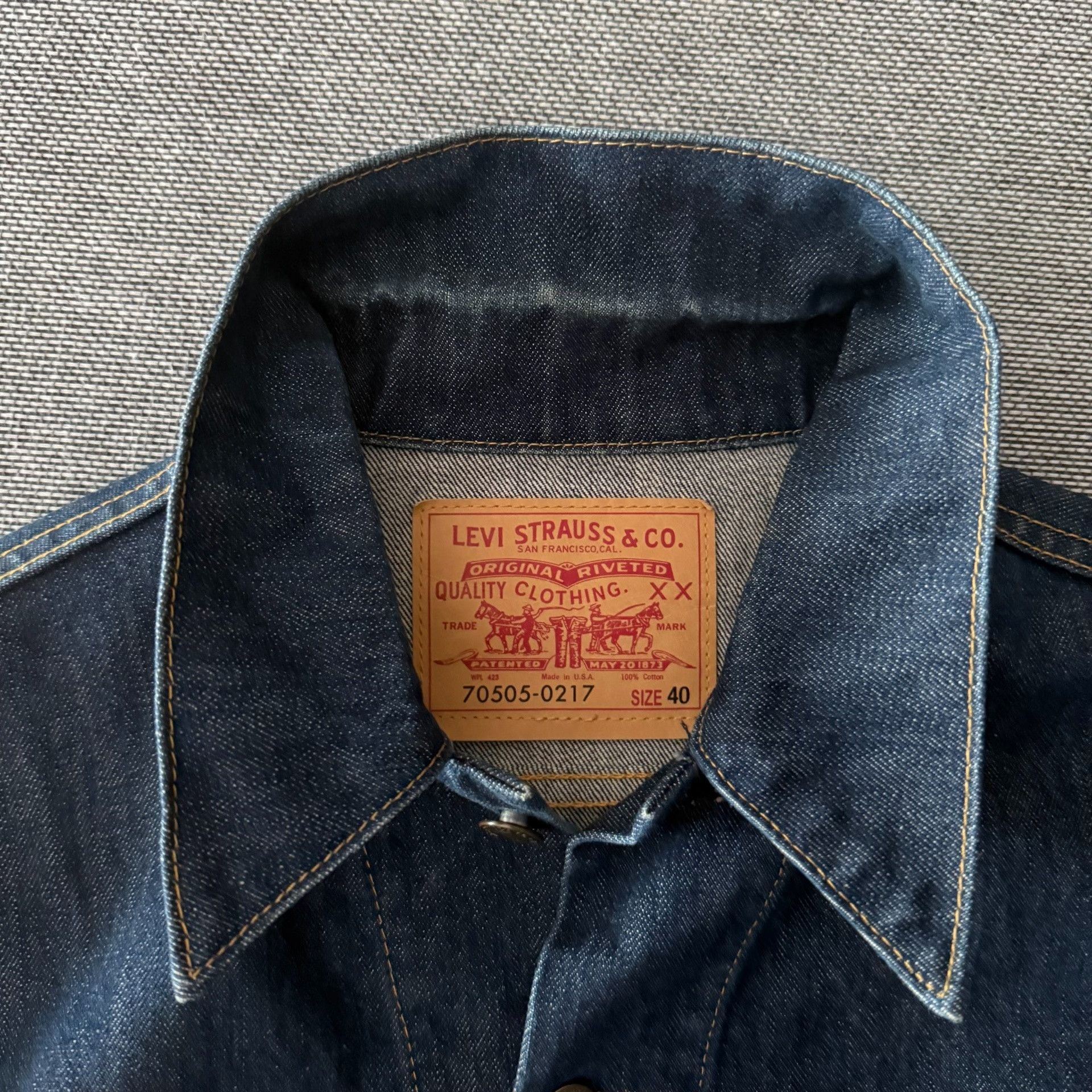 Levi's Vintage Clothing Levi's LVC70505 Raw Denim Jacket Size US XXS / EU 40 - 2 Thumbnail