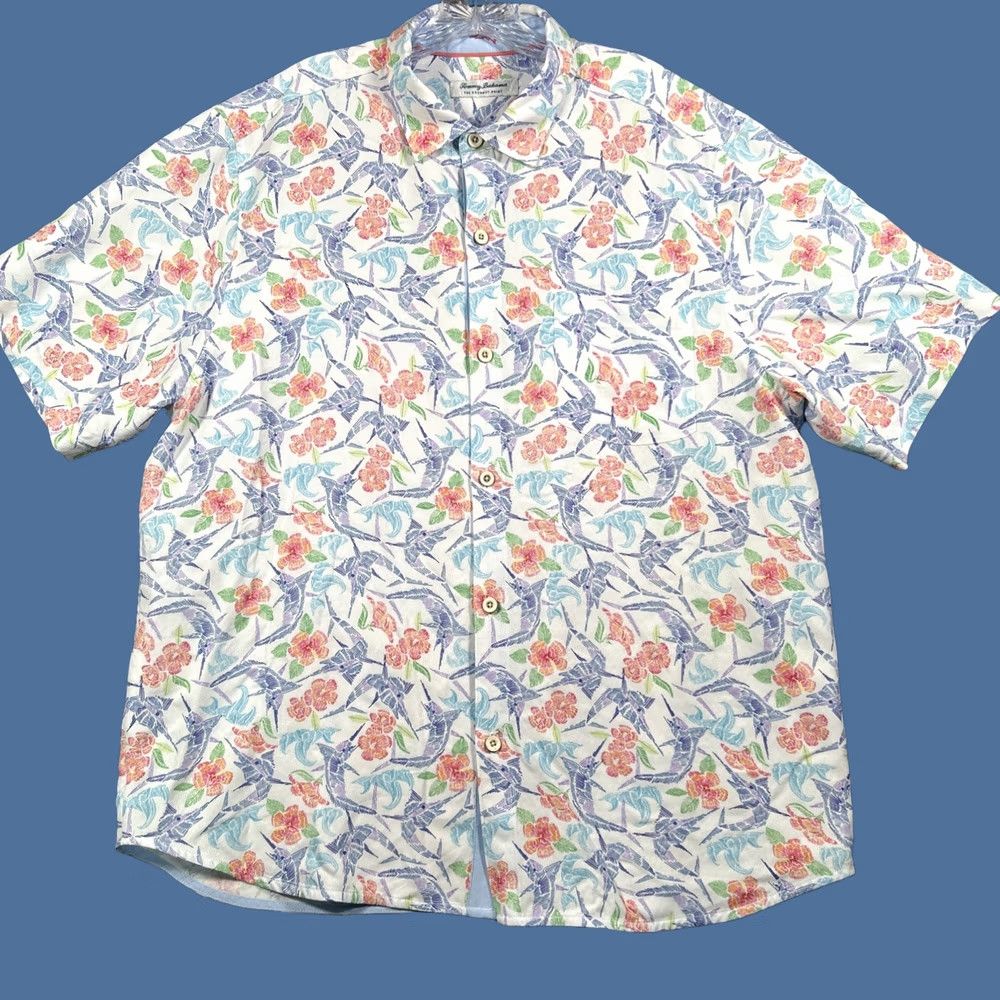 Tommy Bahama Tommy Bahama IslandZone The Coconut Point Tropical Floral Print Shirt XL Tencel Men Size US XL / EU 56 / 4 - 1 Thumbnail