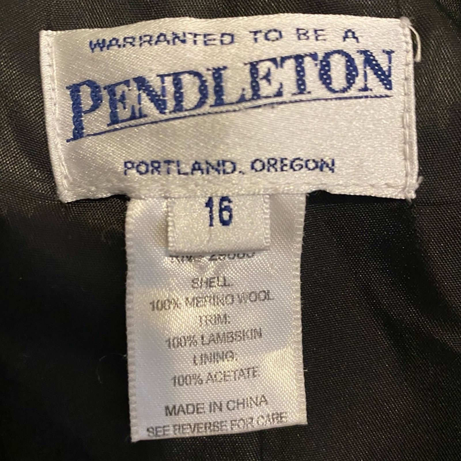 Pendleton Pendleton $268 Women’s 16 Blk Houndstooth 100% Wool Coat Size XXL / US 16-18 / IT 52-54 - 3 Thumbnail