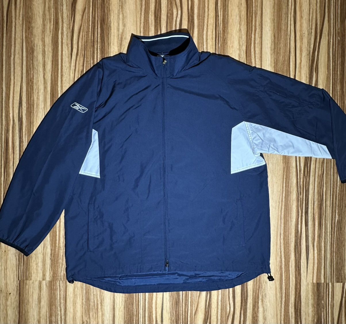 Reebok Vintage 2000s Reebok Men's Navy and WhiteWindbreaker Size2XL Size US XXL / EU 58 / 5 - 2 Thumbnail
