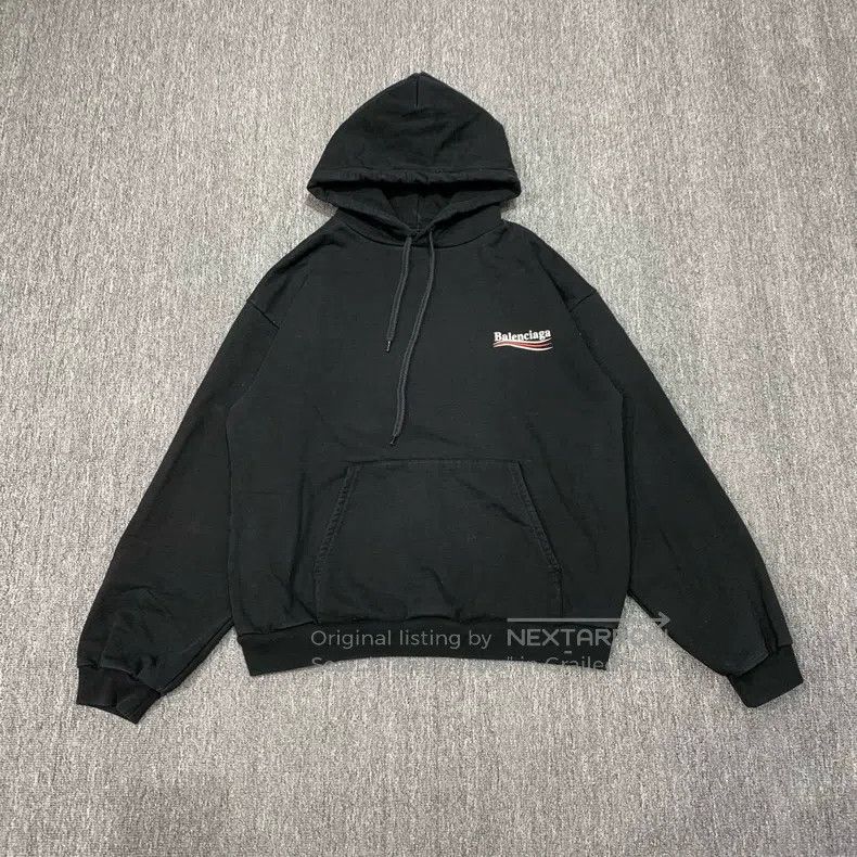 Balenciaga Balenciaga Black Cola Hooded Sweatshirt Size US XL / EU 56 / 4 - 1 Thumbnail