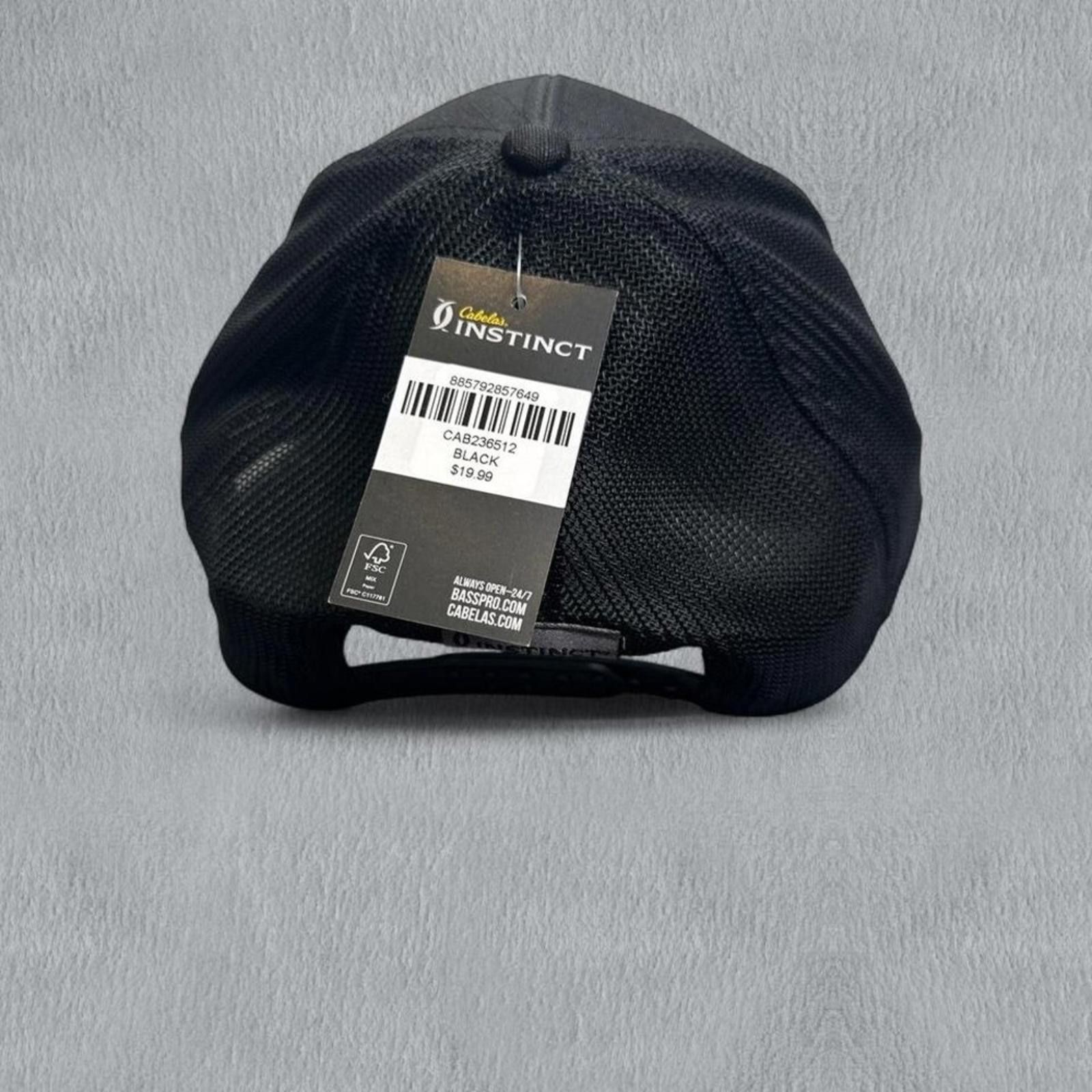 Cabelas NWT Cabela's Instinct Solid Ripstop Trucker Cap Hat Black Size ONE SIZE - 3 Thumbnail
