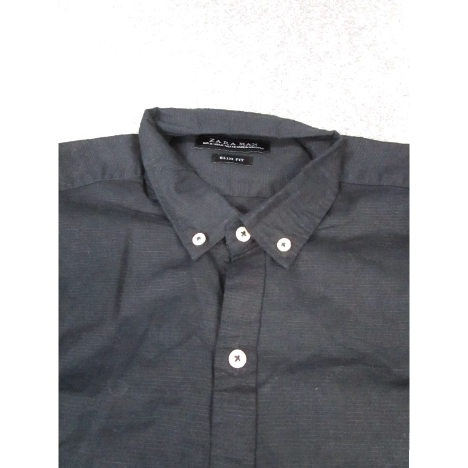 Zara ZARA Slim Fit Black Button-Up Shirt Mens Small Long Sleeve Size US S / EU 44-46 / 1 - 2 Thumbnail