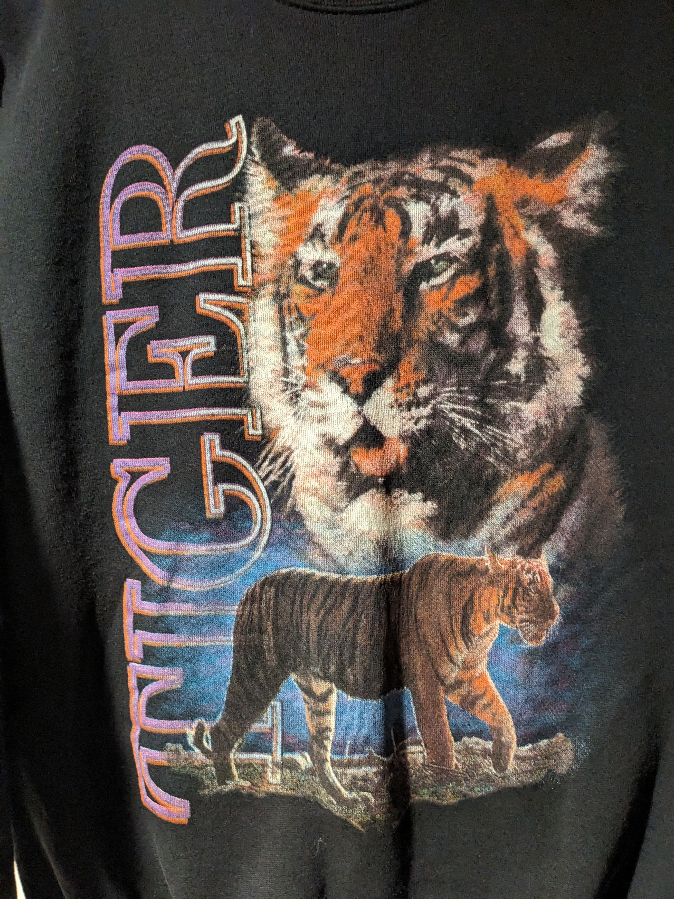 Vintage Vintage 90s Tiger Animal Nature Wildlife Medium Sweatshirt Size US M / EU 48-50 / 2 - 2 Thumbnail
