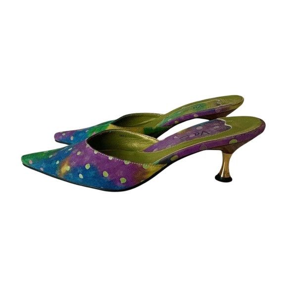 Other Y2K Rainbow Polka Dot Pointed Toe Mules Size US 6 / IT 36 - 1 Thumbnail