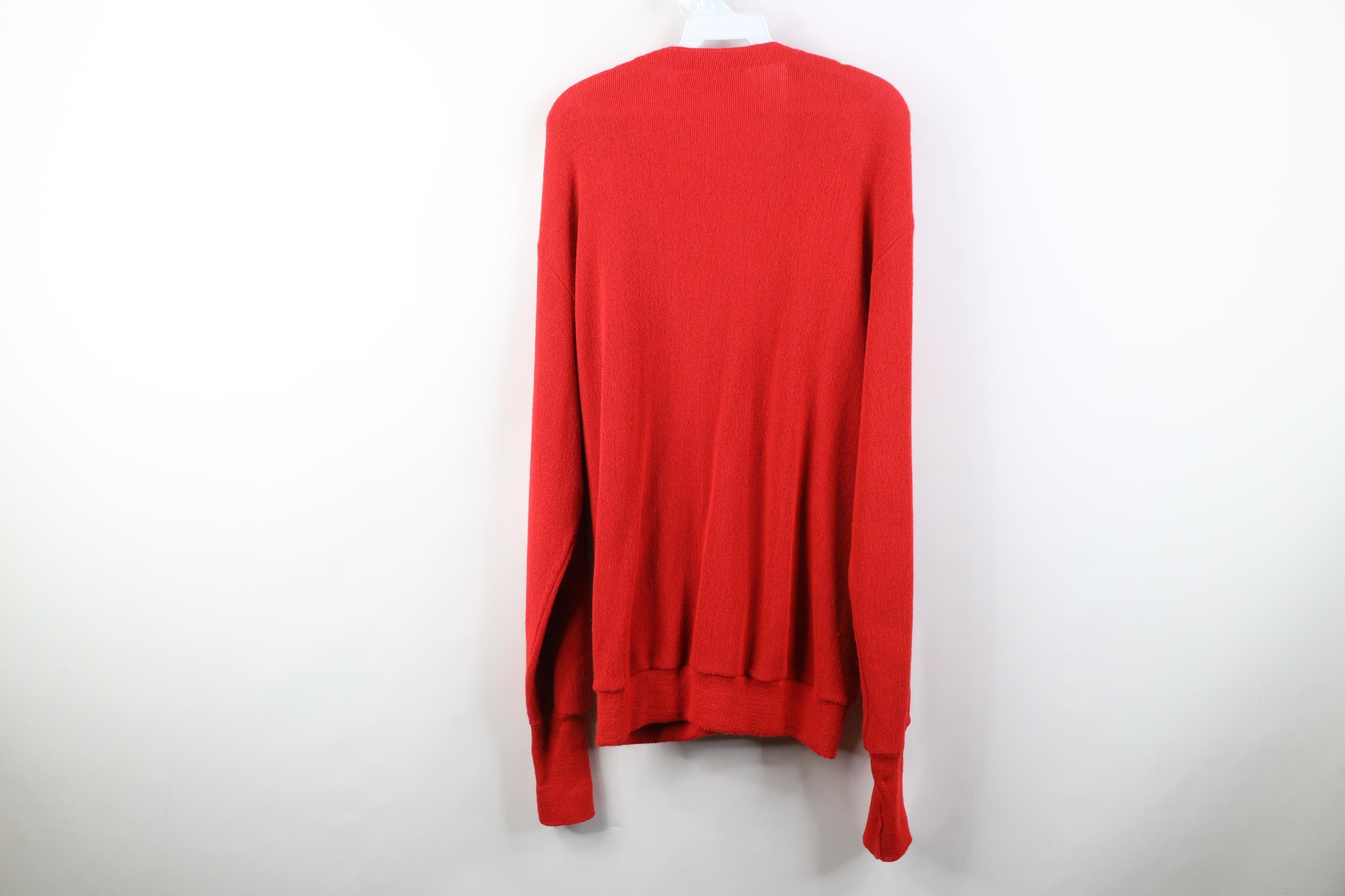 Vintage Vintage 70s Streetwear Kurt Cobain Cardigan Sweater Red USA Size US XL / EU 56 / 4 - 10 Thumbnail