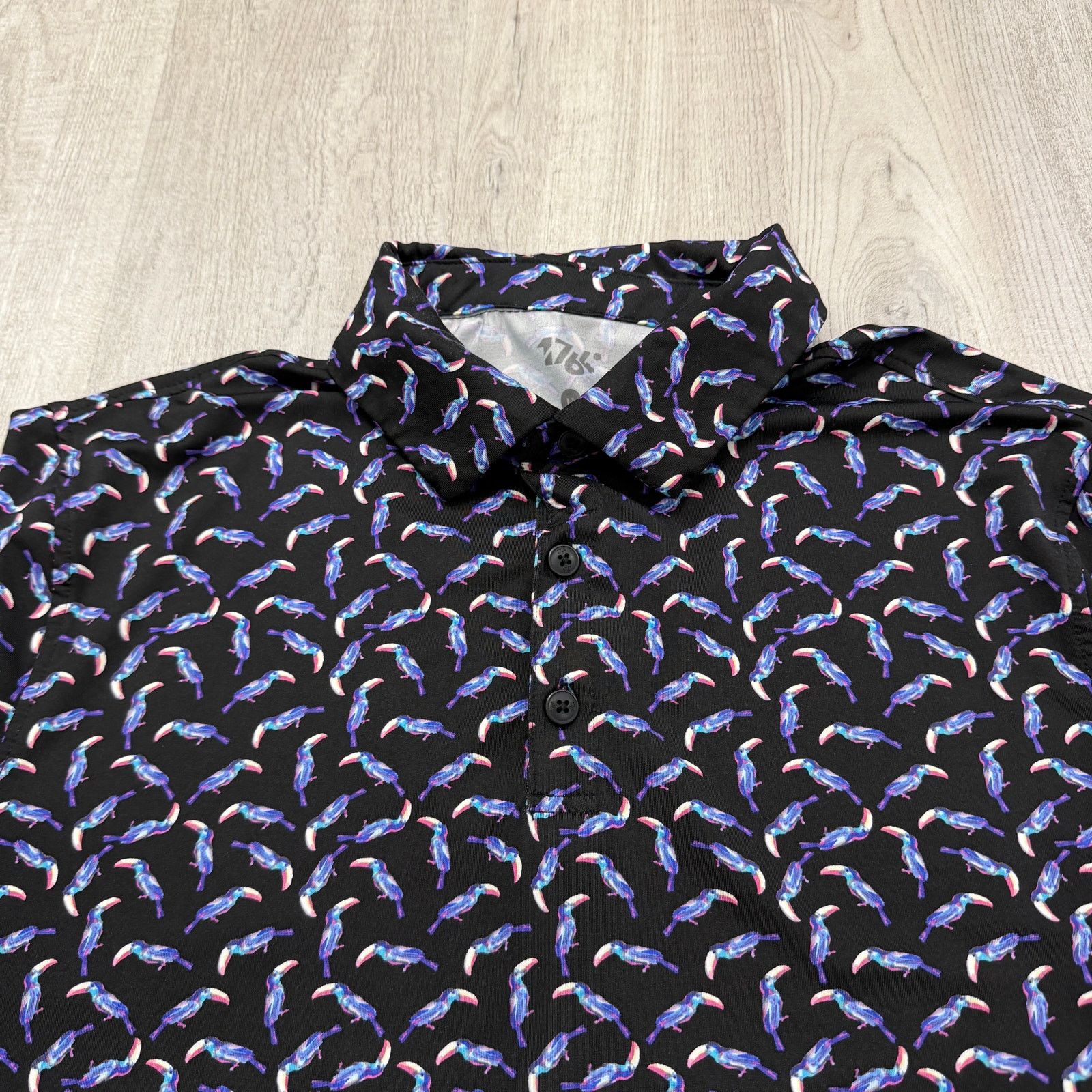 Other 1764 Polo Shirt Large Toucan Bird All Over Print Stretch Size US L / EU 52-54 / 3 - 1 Thumbnail