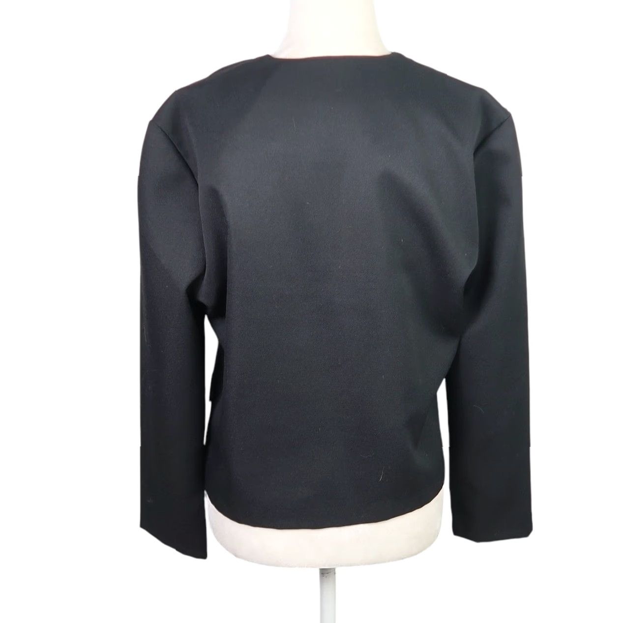 Vintage VINTAGE Magna black blazer jacket 80s 90s Women M Regular Long Sleeve Button Collarless Short Coat/Blazer Mens? Size M / US 6-8 / IT 42-44 - 4 Thumbnail